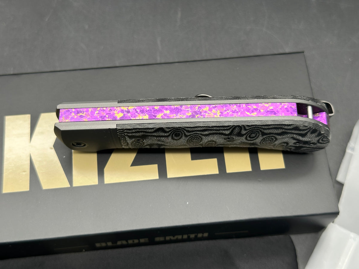Kizer Trestle 2 bladed slip joint knife Vortex micarta/aluminum handle and BD1N blades