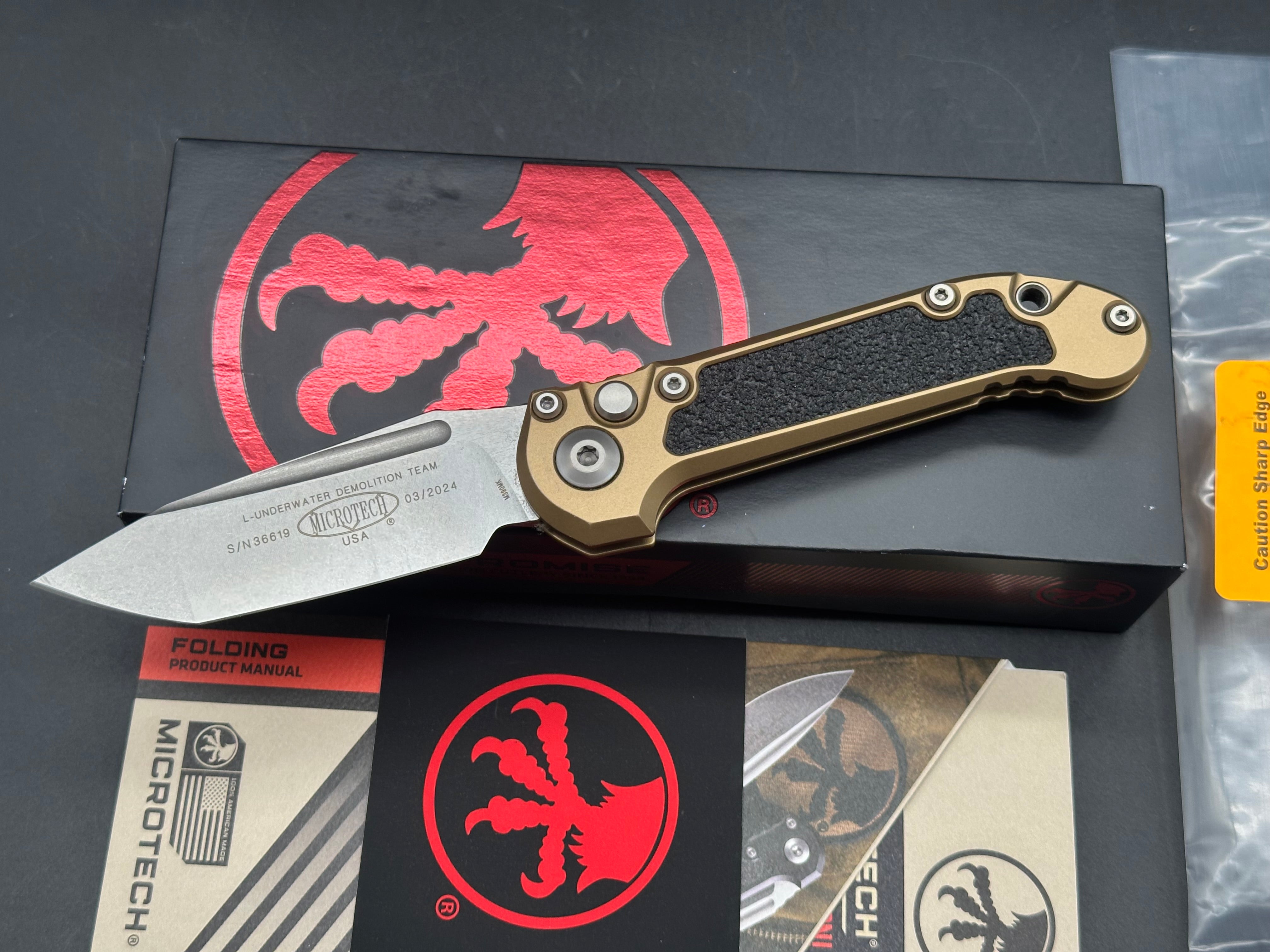 Microtech LUDT Gen III Stonewashed Tanto Bronze
