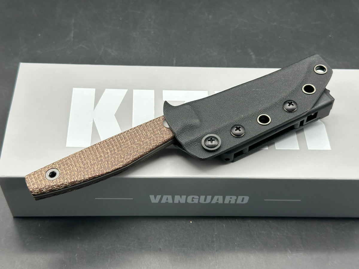 Kizer Dingo fixed blade 3.5 inch blade of AEBL micarta handle