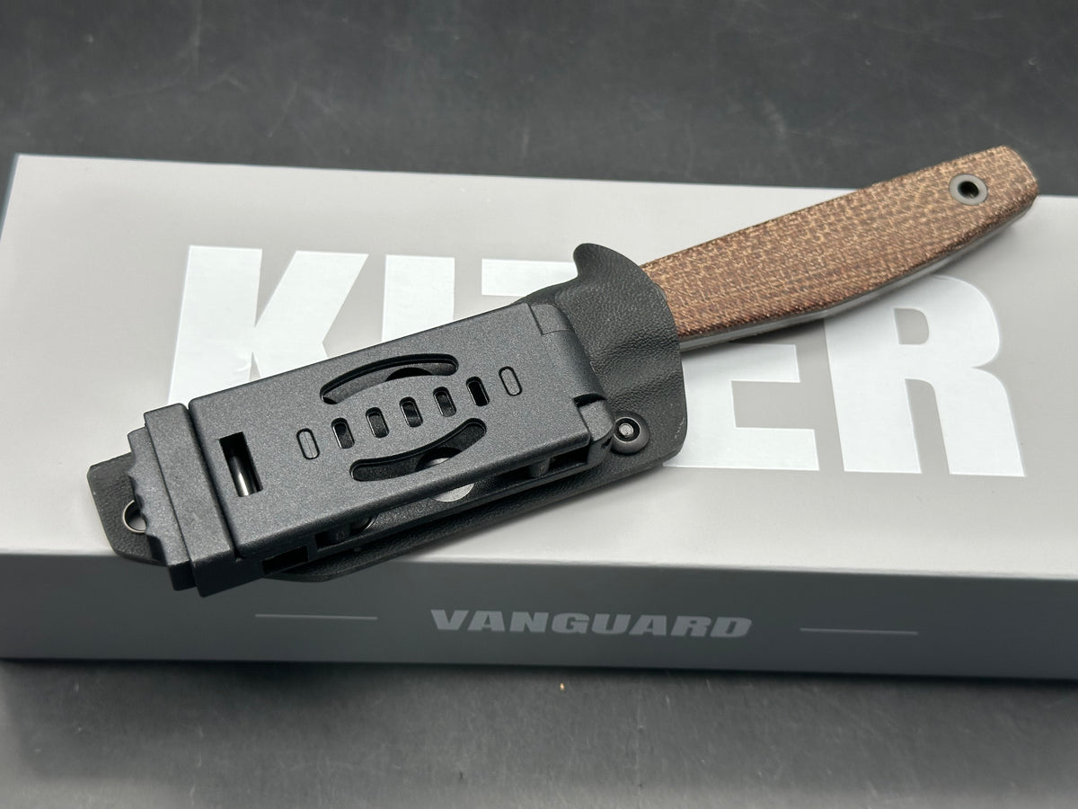 Kizer Dingo fixed blade 3.5 inch blade of AEBL micarta handle