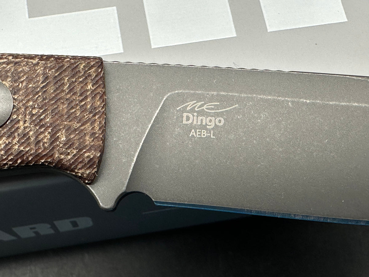 Kizer Dingo fixed blade 3.5 inch blade of AEBL micarta handle
