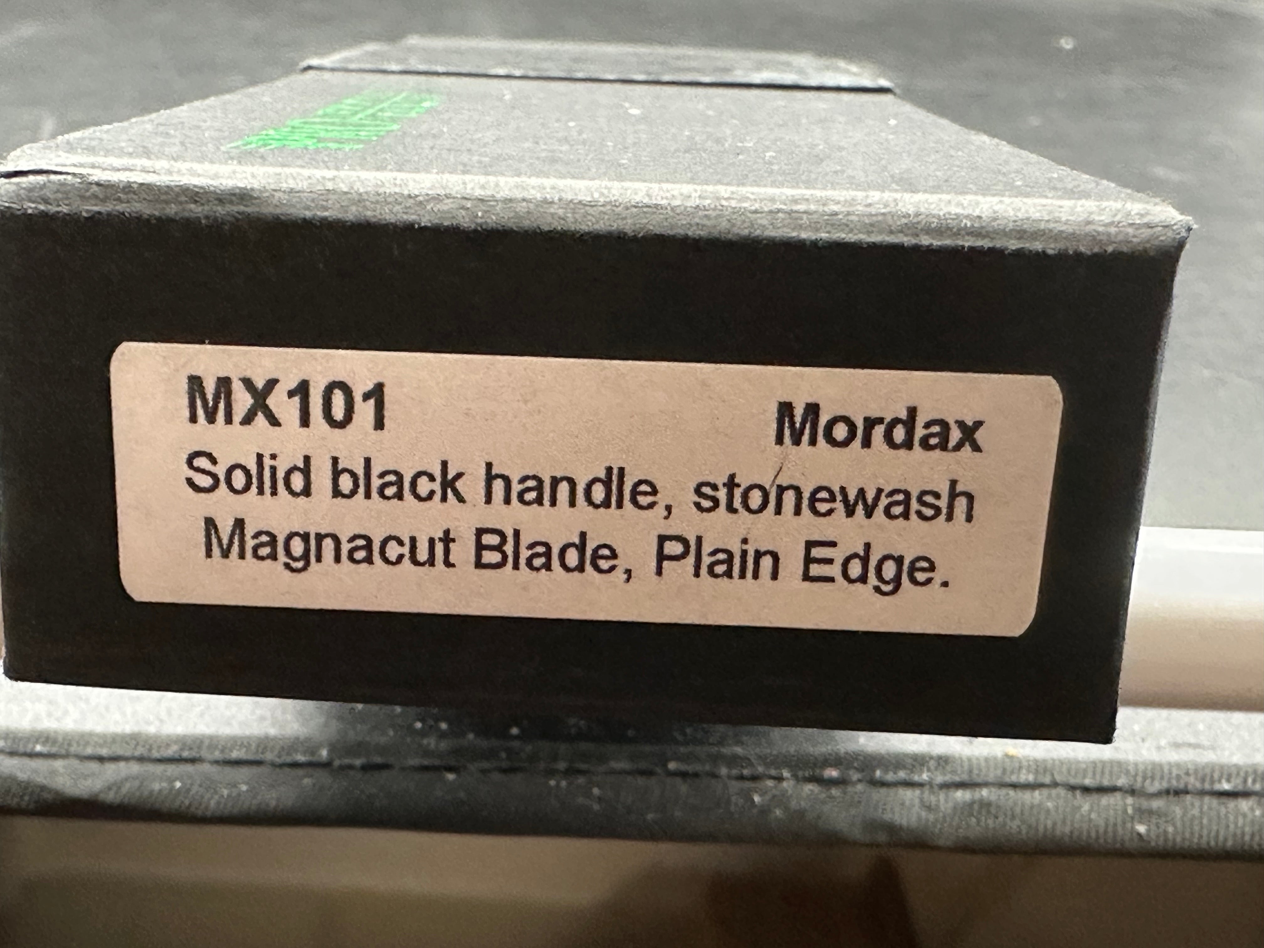 ProTech Mordax 3.6" CPM MagnaCut Stonewash Blade with Black Plain Aluminum Scales