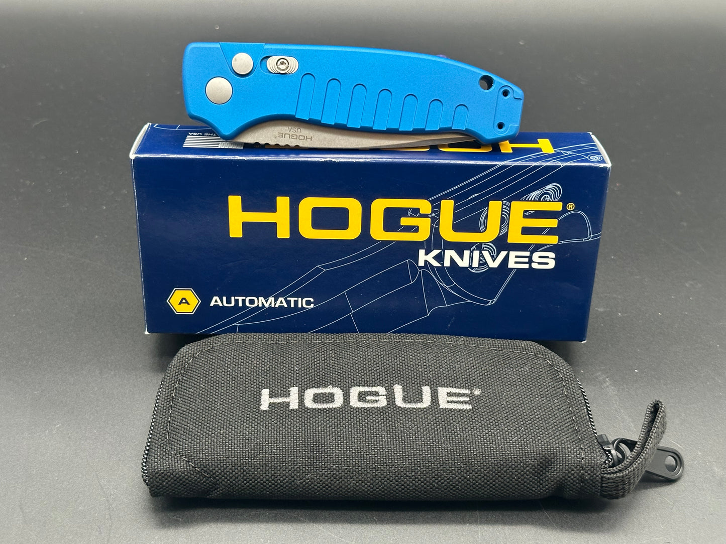 Hogue Ballista Drop Point Automatic Knife Matte Blue