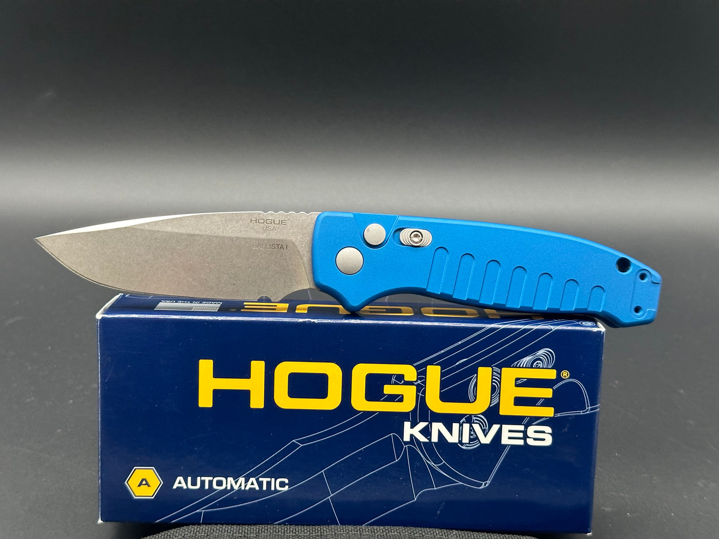 Hogue Ballista Drop Point Automatic Knife Matte Blue