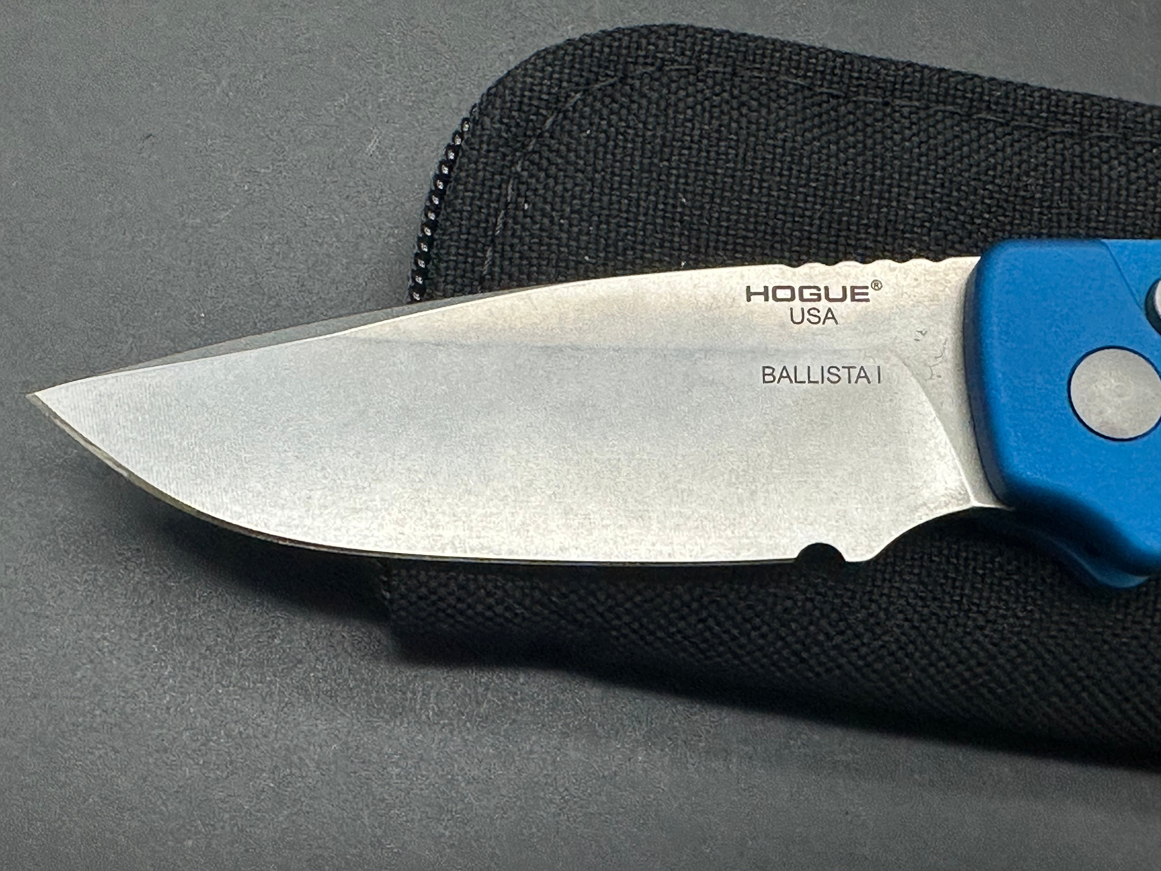 Hogue Ballista Drop Point Automatic Knife Matte Blue