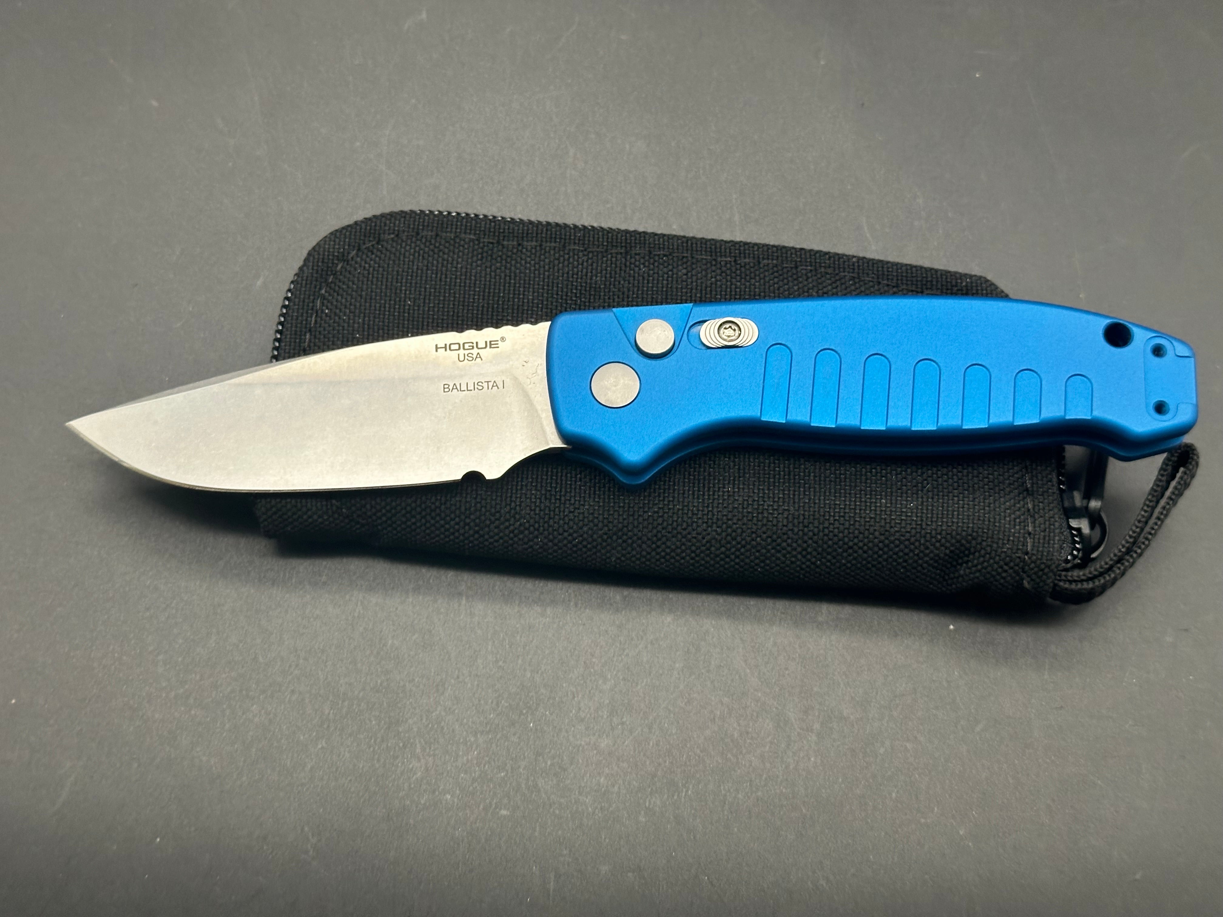 Hogue Ballista Drop Point Automatic Knife Matte Blue