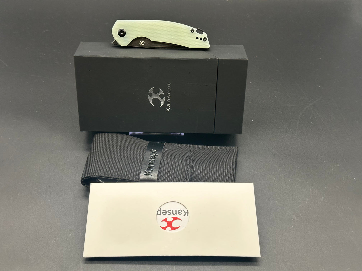 Kansept Mini Accipiter Jade G10 scales w/154cm black blade