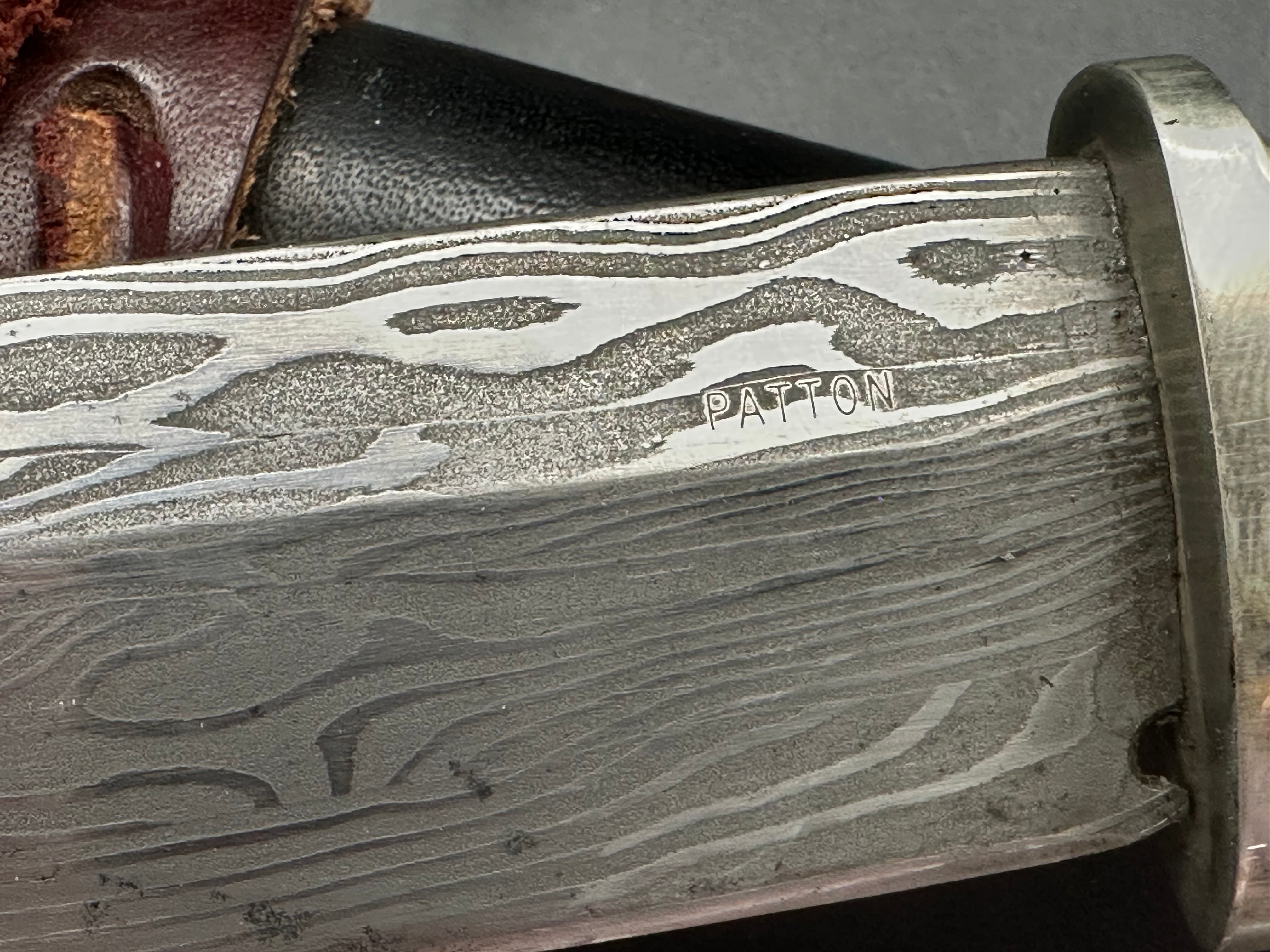 Rob Patton Custom Fighter mammoth ivory grip withDamascus butt cap