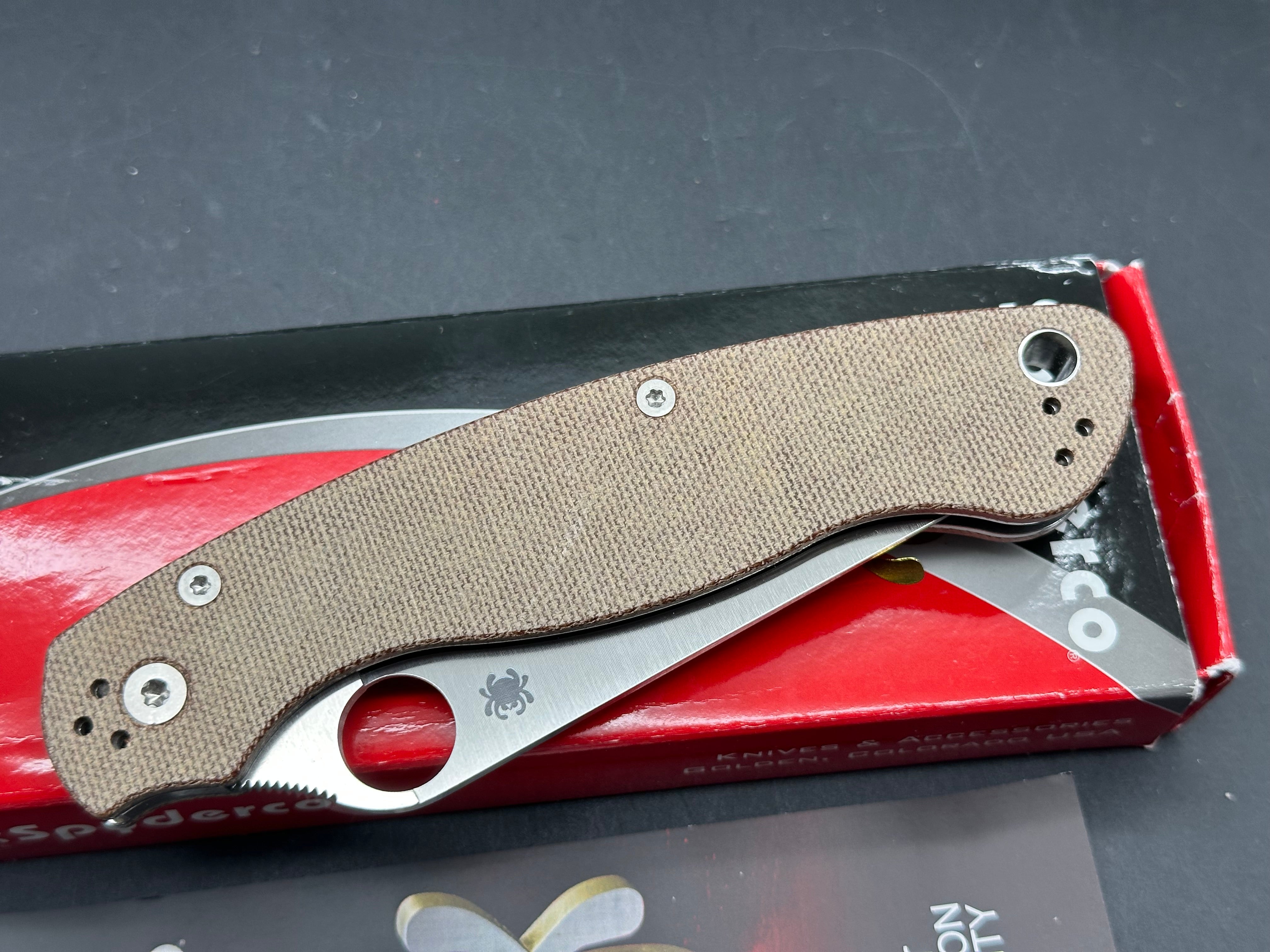 Spyderco Military 2 brown micarta handle & CPM CruWear blade