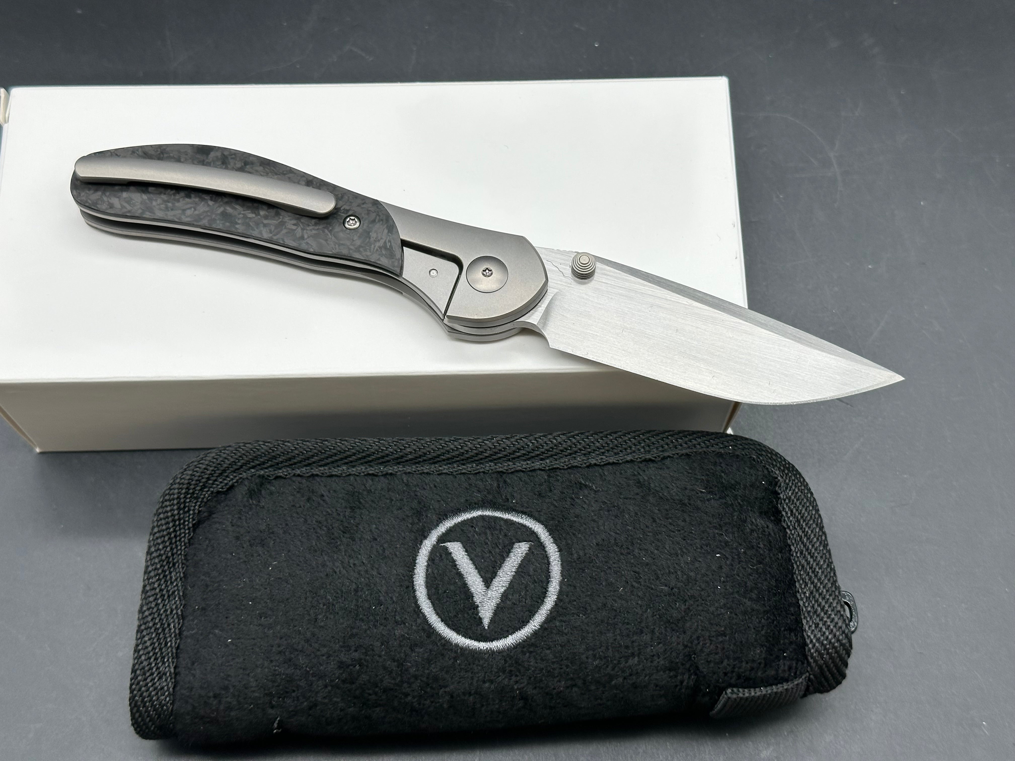 CMF Metalworks Print Production: 3.25 inch clip point, recurve, hand rubbed, satin Bohler M390 blade