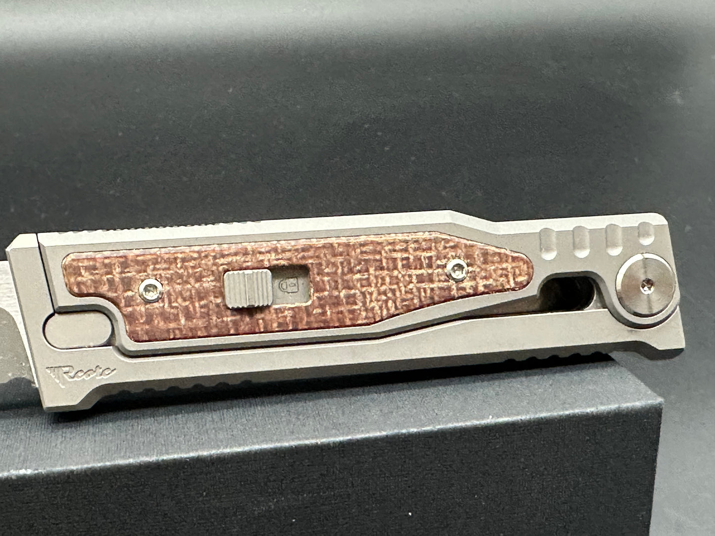 Reate Exo M Drop point burlap micarta w/3V blade