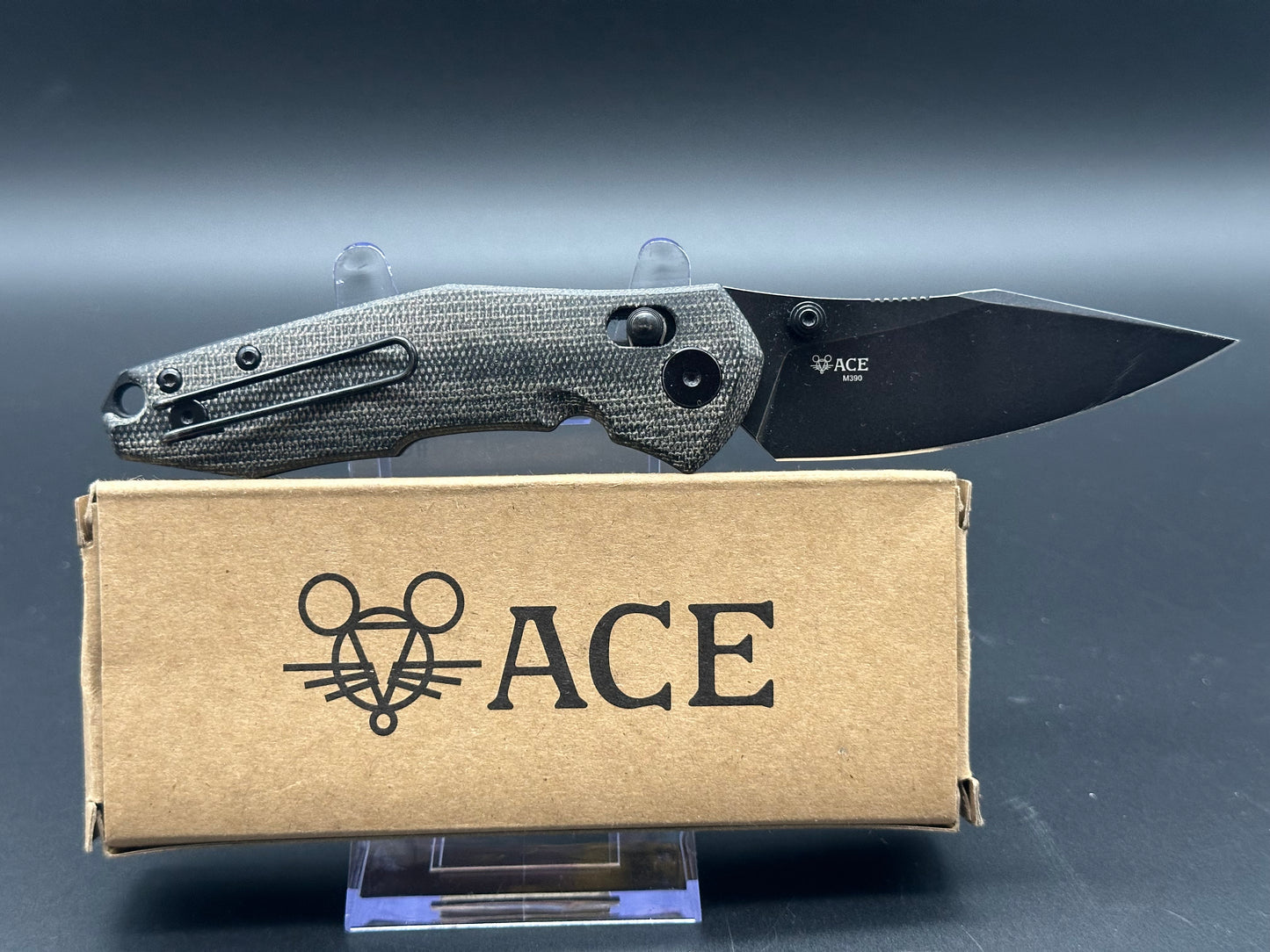 GiantMouse Vox/Anso ACE Nazca Exclusive Bar Lock Knife Black Micarta