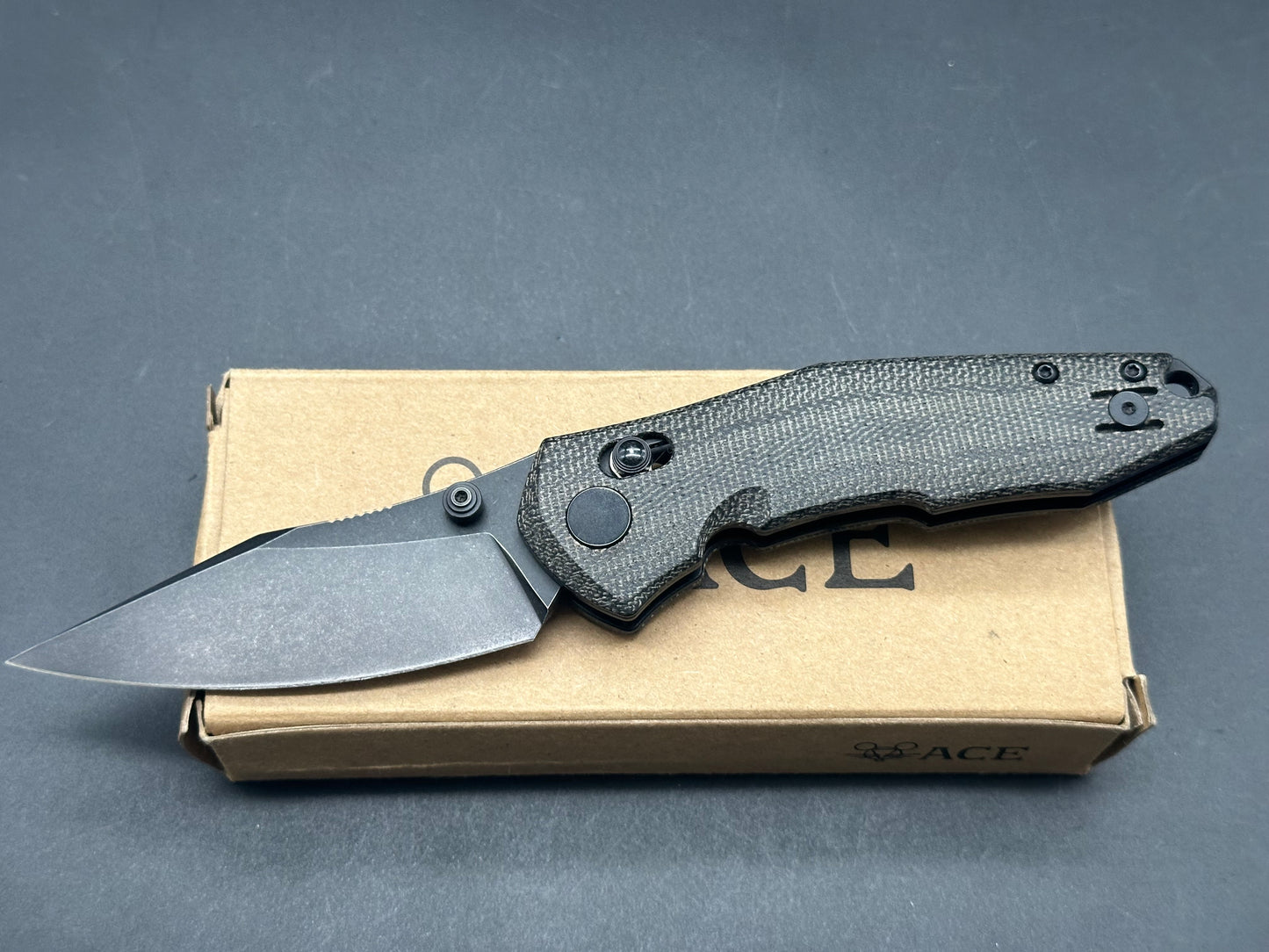 GiantMouse Vox/Anso ACE Nazca Exclusive Bar Lock Knife Black Micarta