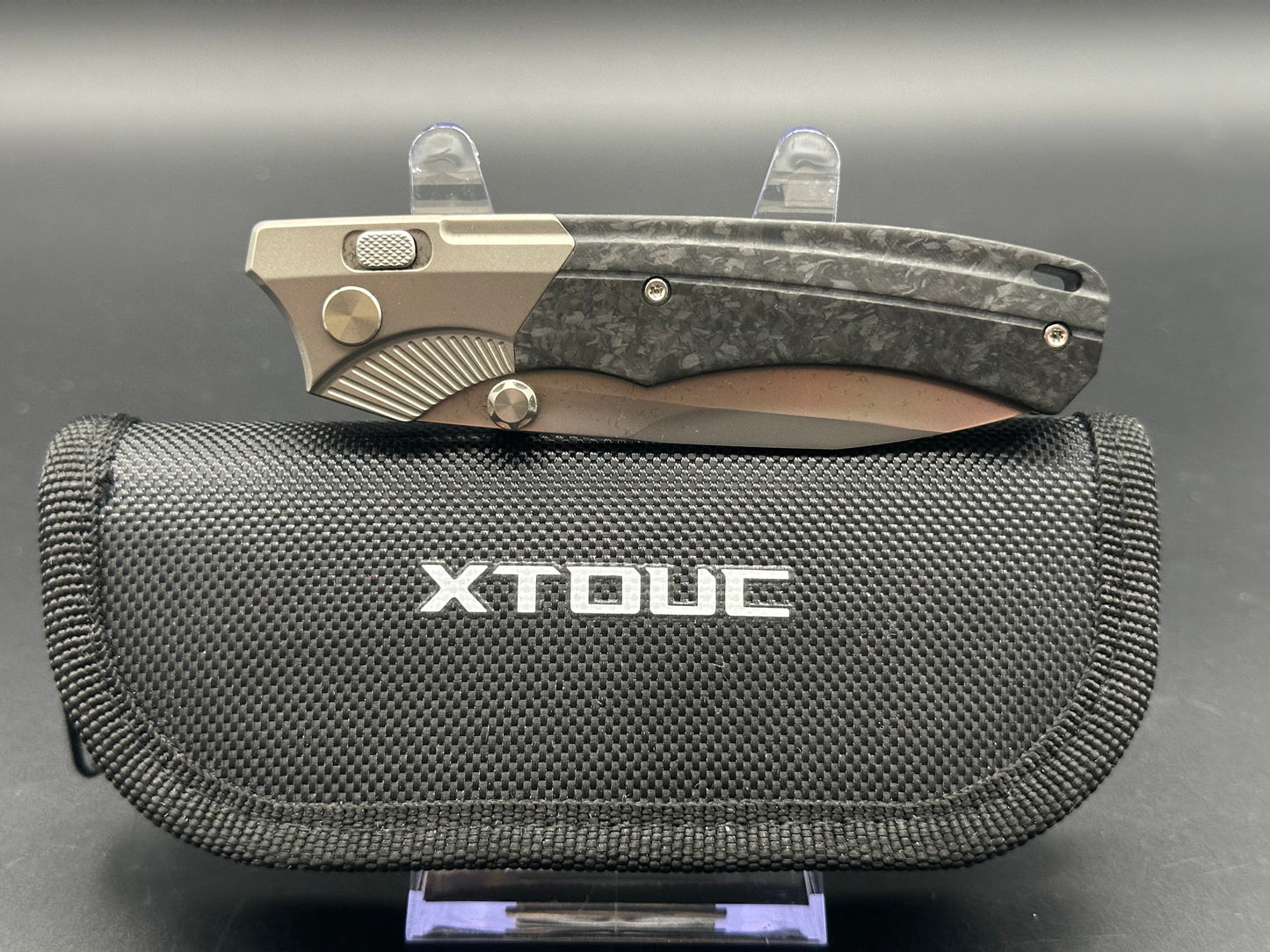 REMETTE WD107 button lockTitanium Carbon Fiber Handle Hand Ground M390 Blade