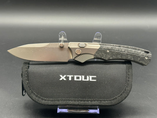 REMETTE WD107 button lockTitanium Carbon Fiber Handle Hand Ground M390 Blade