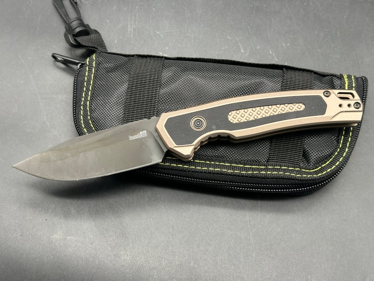 Kershaw Launch 21 Tactical Automatic Knife FDE Al + Black G-10 (3.4" Black M4)