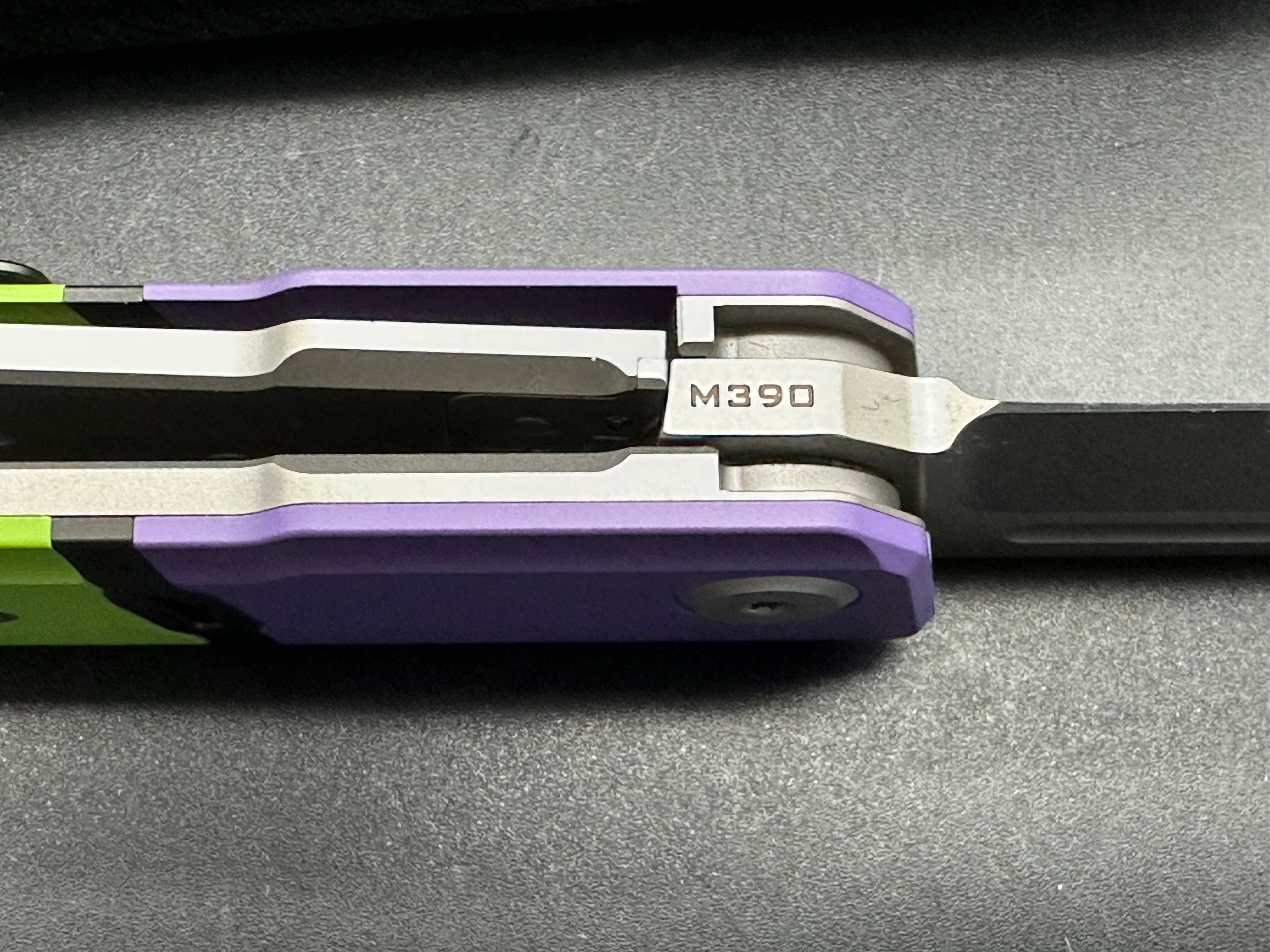 Maxace + Midnight Cat - Capsule/Green & Purple Cerakote Coated Ti/Drop Point/Satin Bohler M390