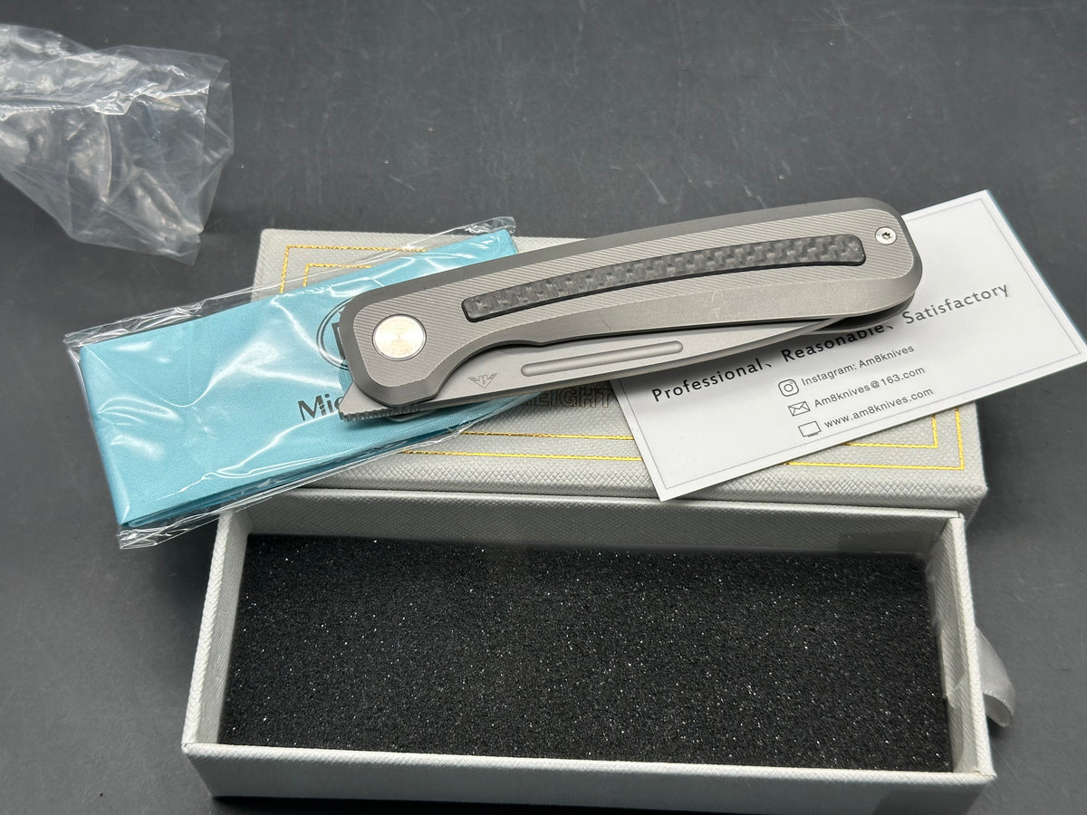Ameight knives Morad titanium/CF w/S90V blade