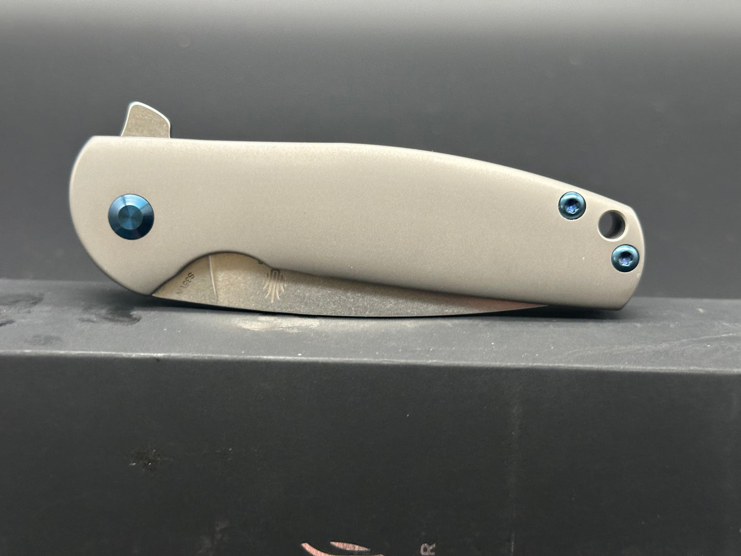 Kizer Laconico Gemini Frame Lock Knife w/ Blue Clip (3.125" Stonewash)