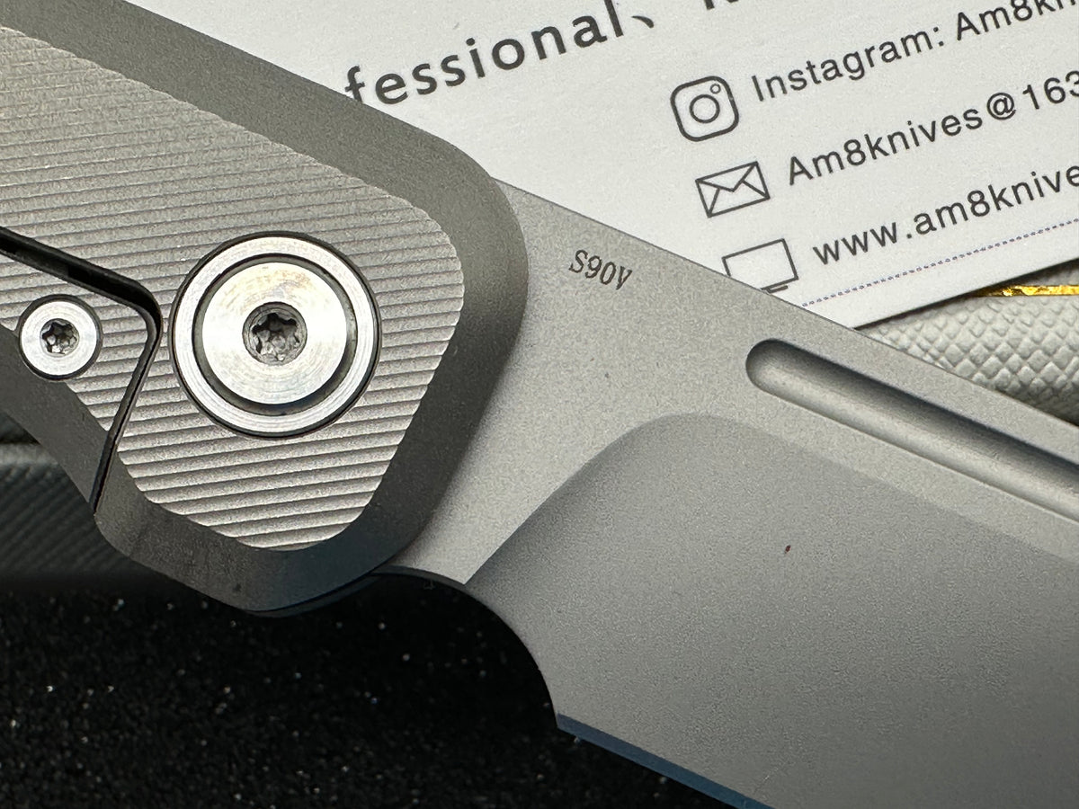 Ameight knives Morad titanium/CF w/S90V blade