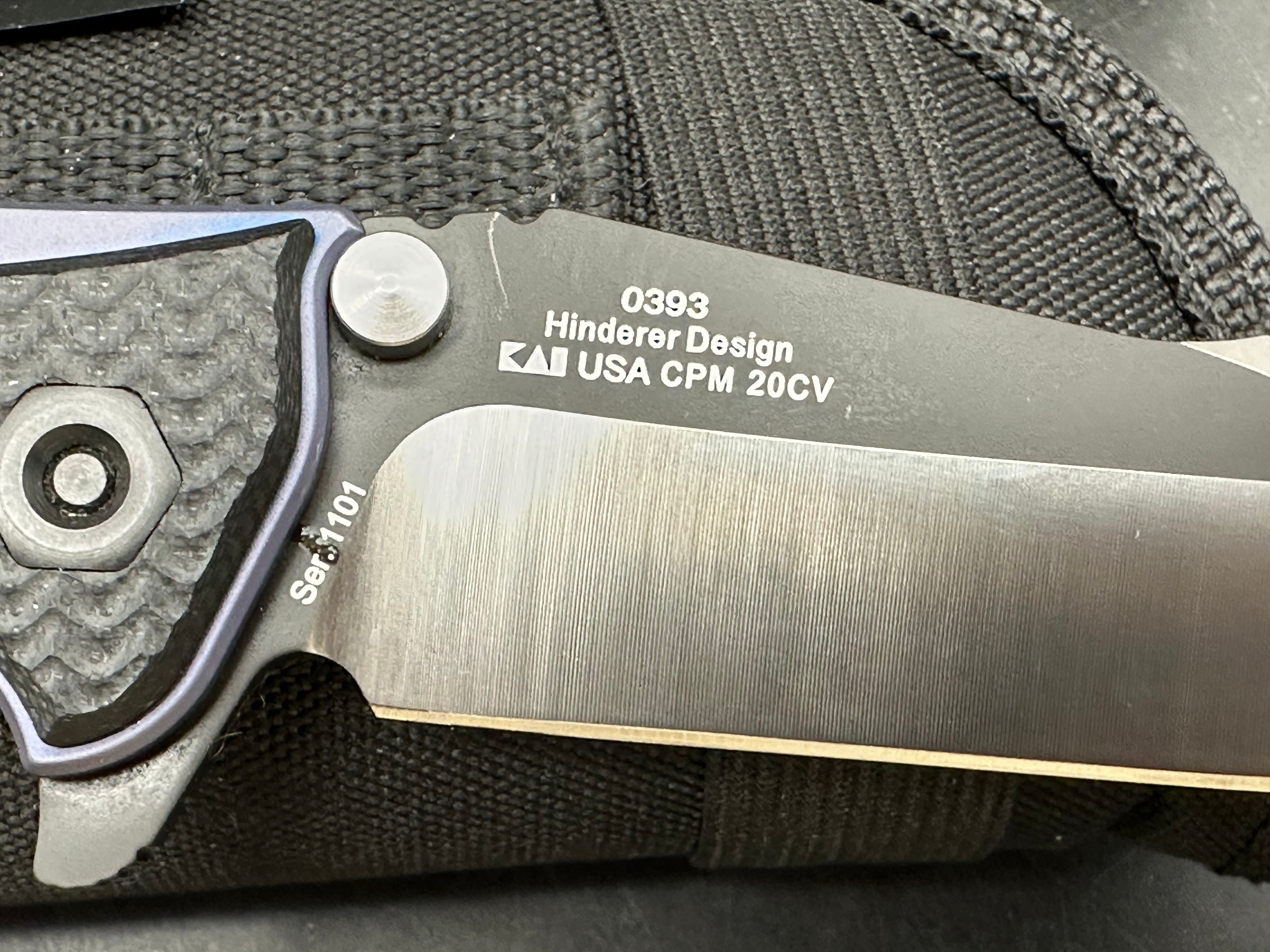 Zero Tolerance ZT 393 Rick Hinderer design. Hinderer Maximus inspired. 3.5 inch flat grind, bead blasted, two tone CPM-20CV blade
