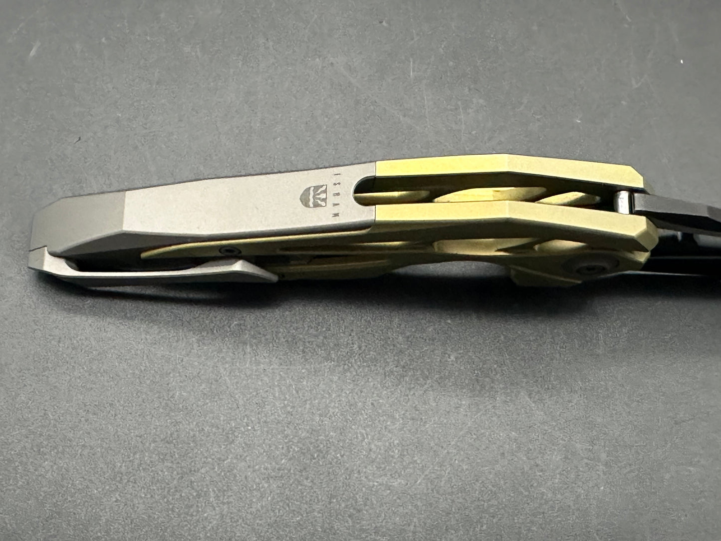 WE Knife Co. Isham Arrakis Knife Gold/Gray Titanium (3.5" Two-Tone) 906A