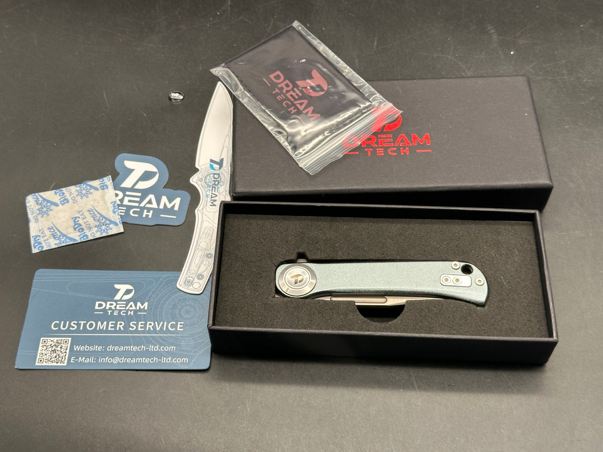 DREAMTECH Folding Pocket Knife Aluminum Handle D2 Blade Knife