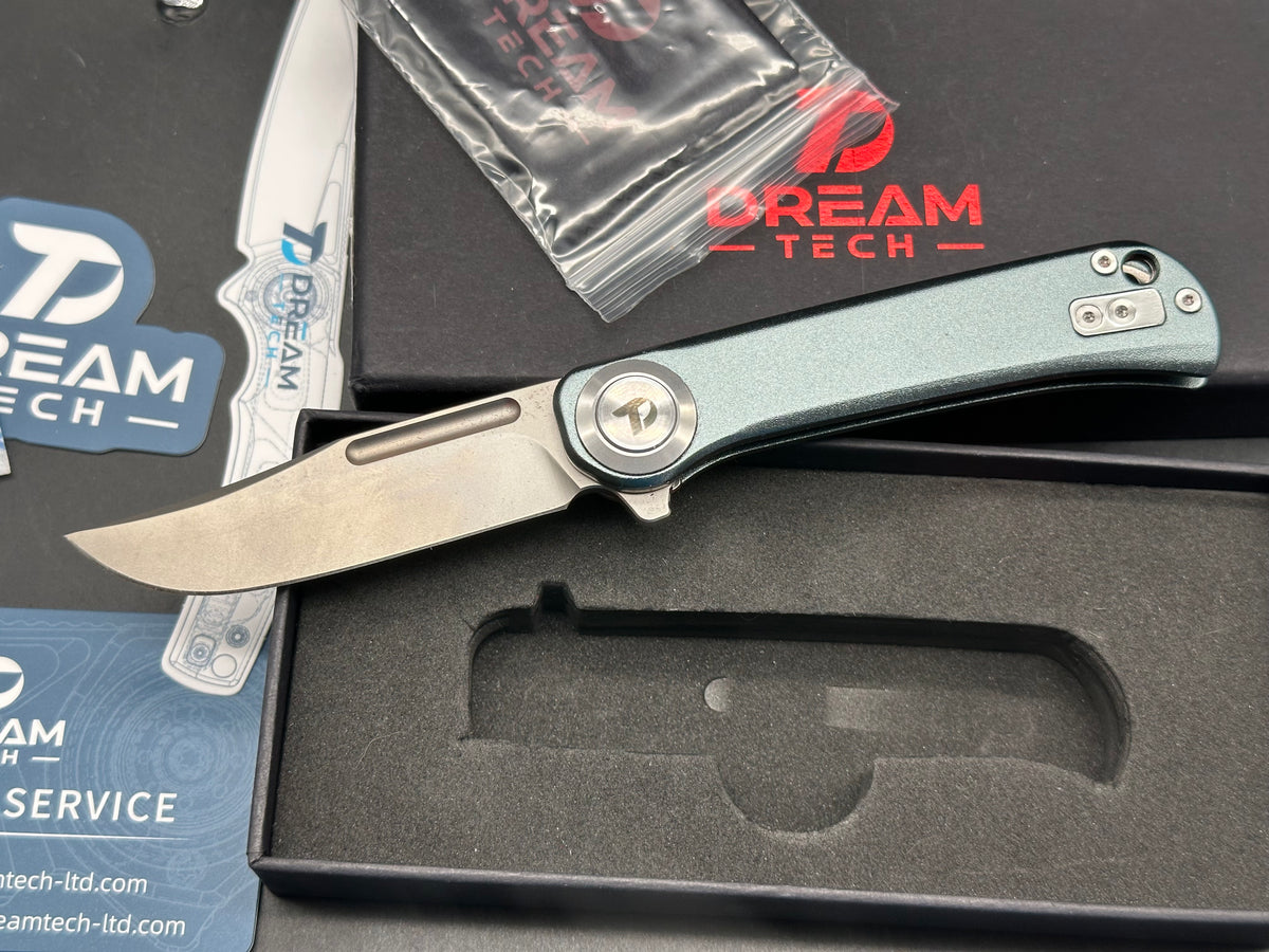 DREAMTECH Folding Pocket Knife Aluminum Handle D2 Blade Knife