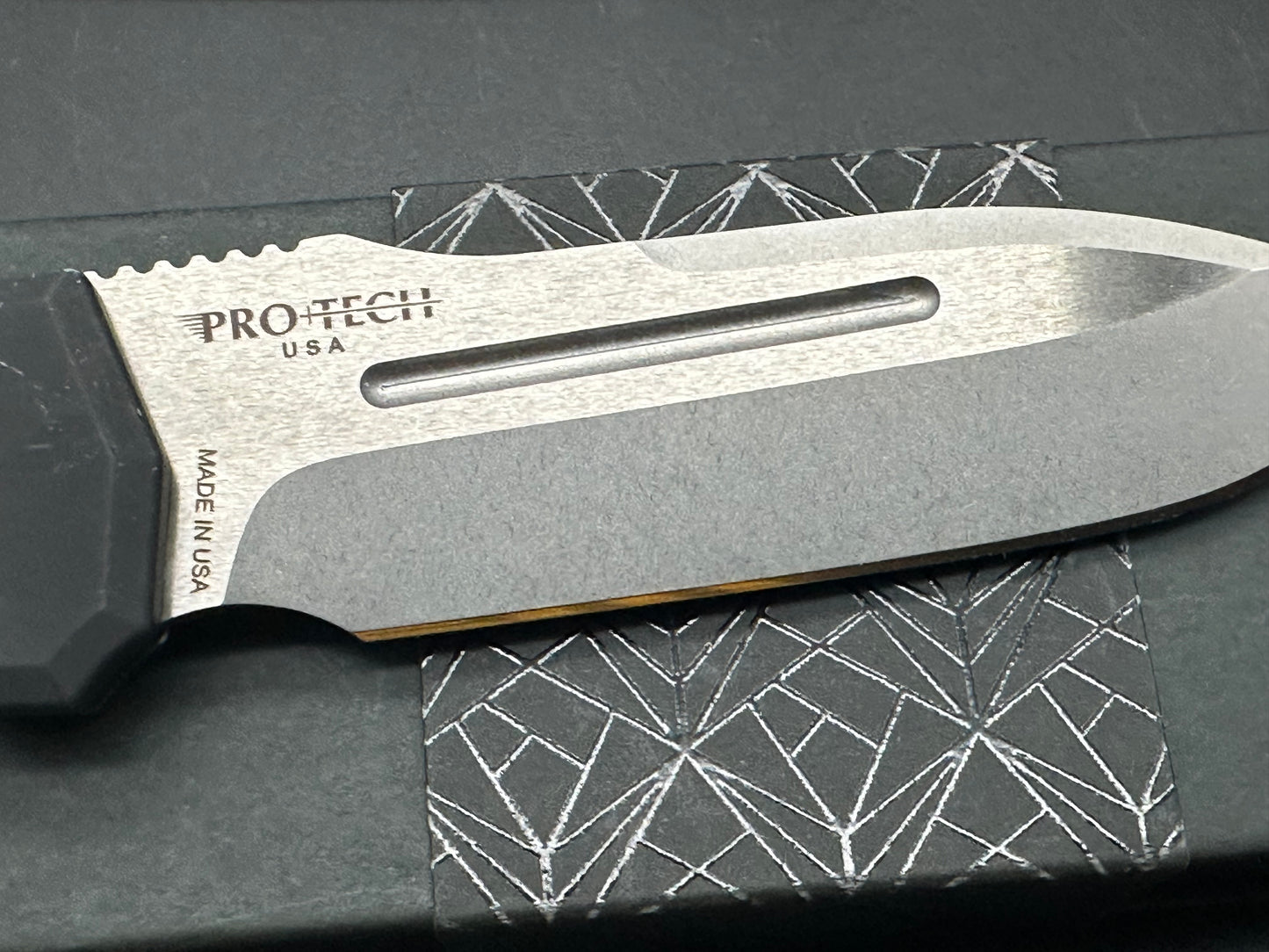 Protech PDW Invictus Stonewashed 154CM Spear Point Automatic Knife