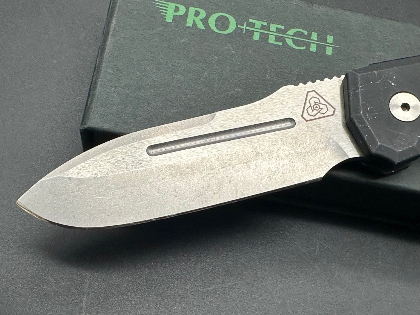 Protech PDW Invictus Stonewashed 154CM Spear Point Automatic Knife