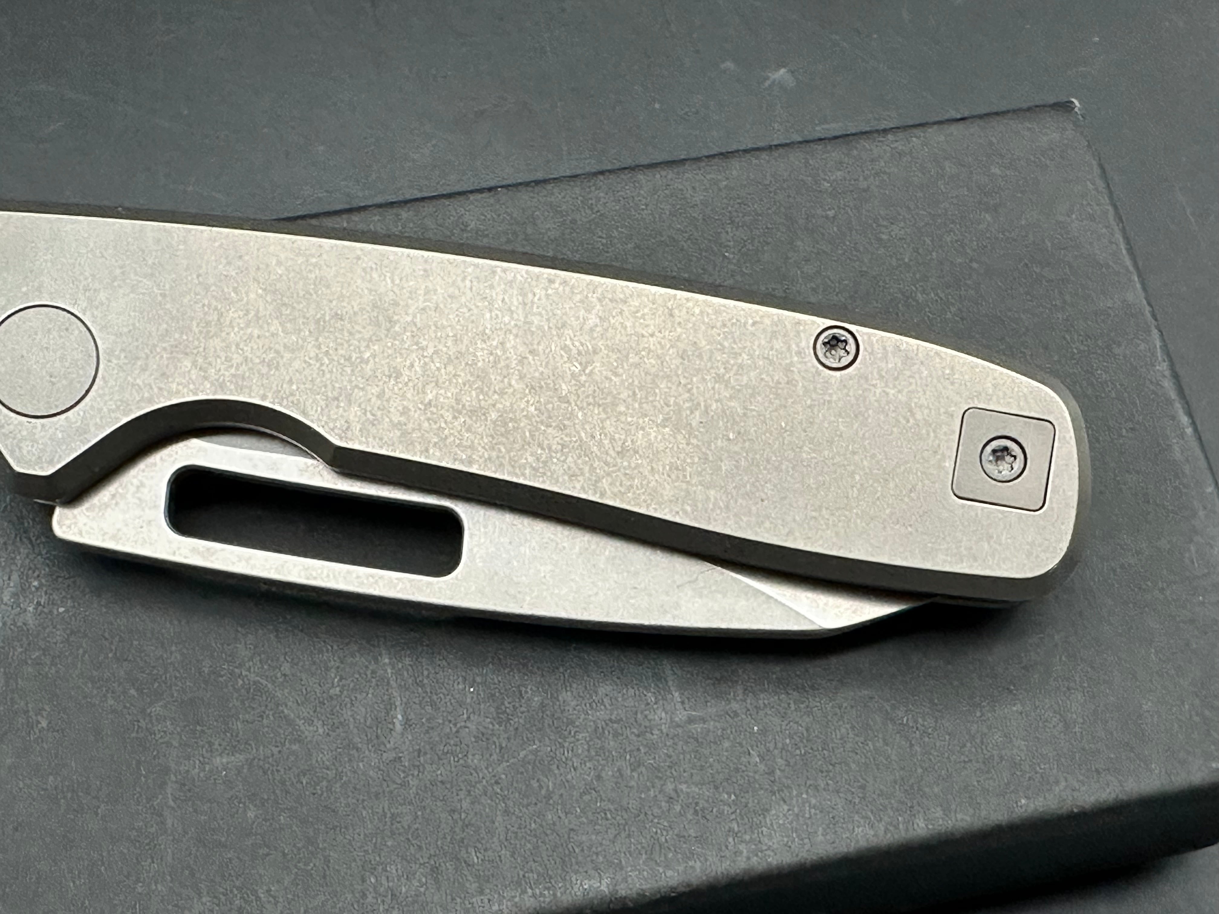 Bridgeport 395 LL, 3" CPM 20CV Stonewash Blade with Stonewash Titanium Handle