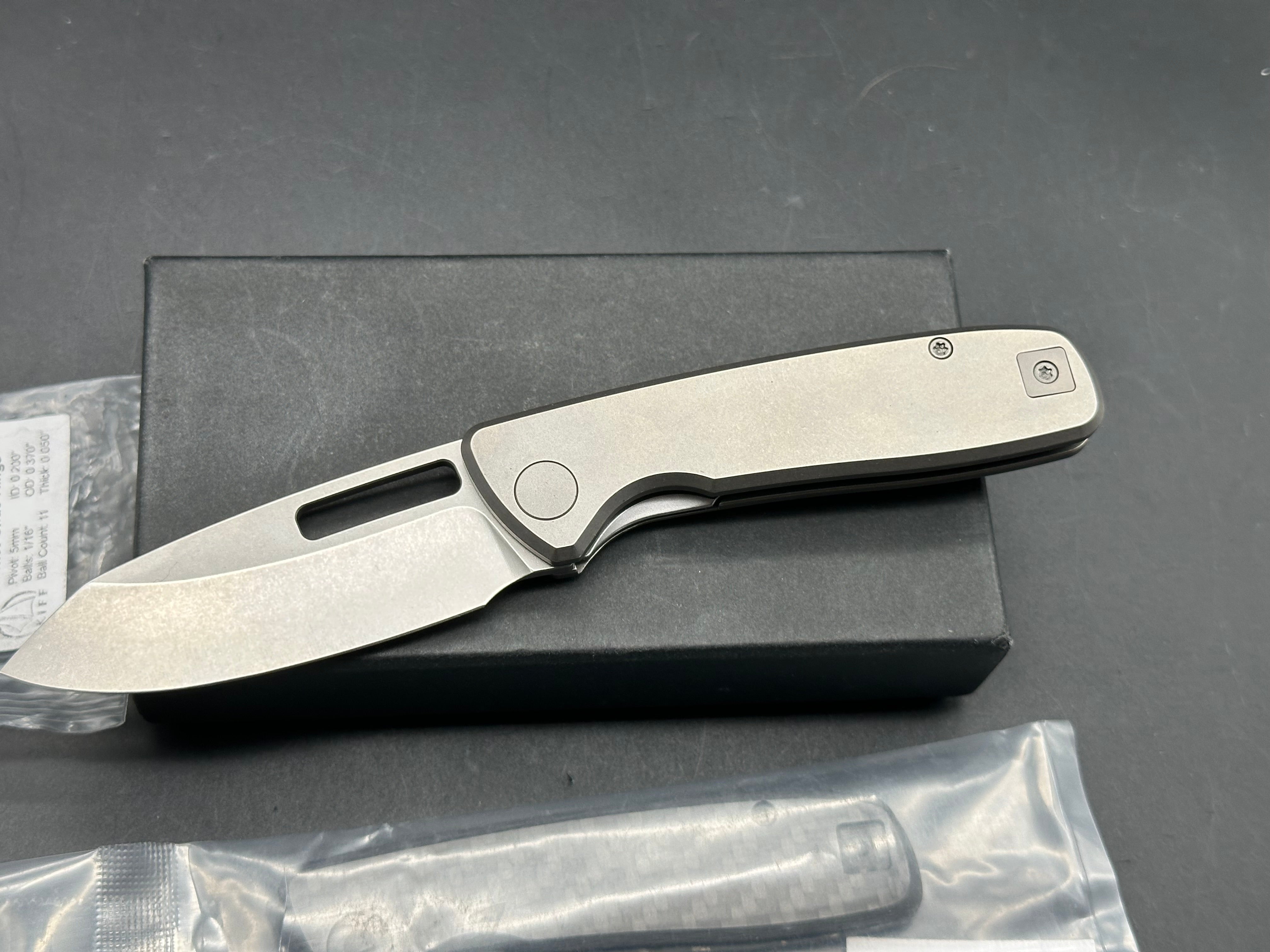 Bridgeport 395 LL, 3" CPM 20CV Stonewash Blade with Stonewash Titanium Handle