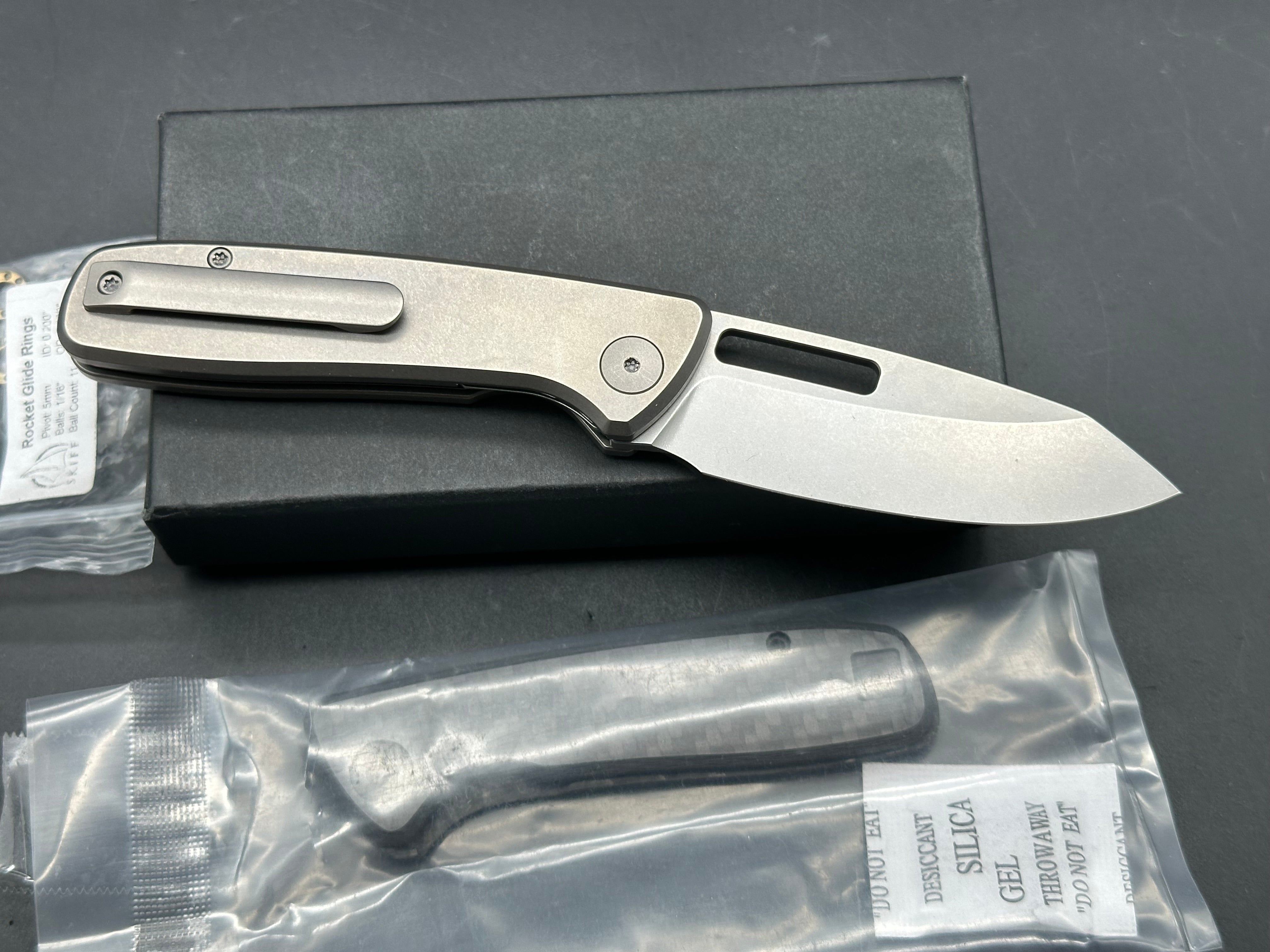 Bridgeport 395 LL, 3" CPM 20CV Stonewash Blade with Stonewash Titanium Handle