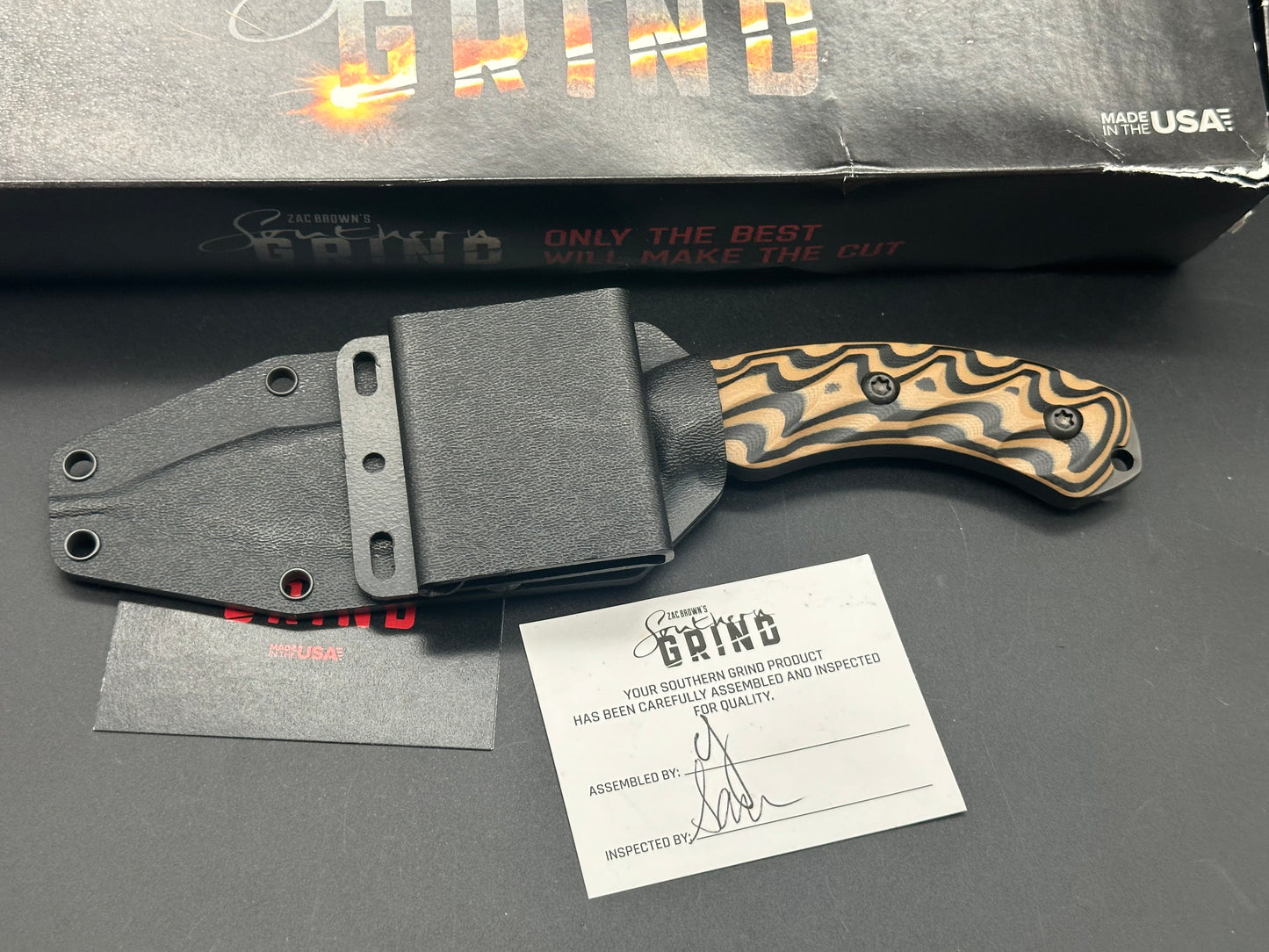 Zac Bown's Southern Grind JACKAL™ BLACK & TAN G10 | BLACK DROP POINT, BLACK SHEATH