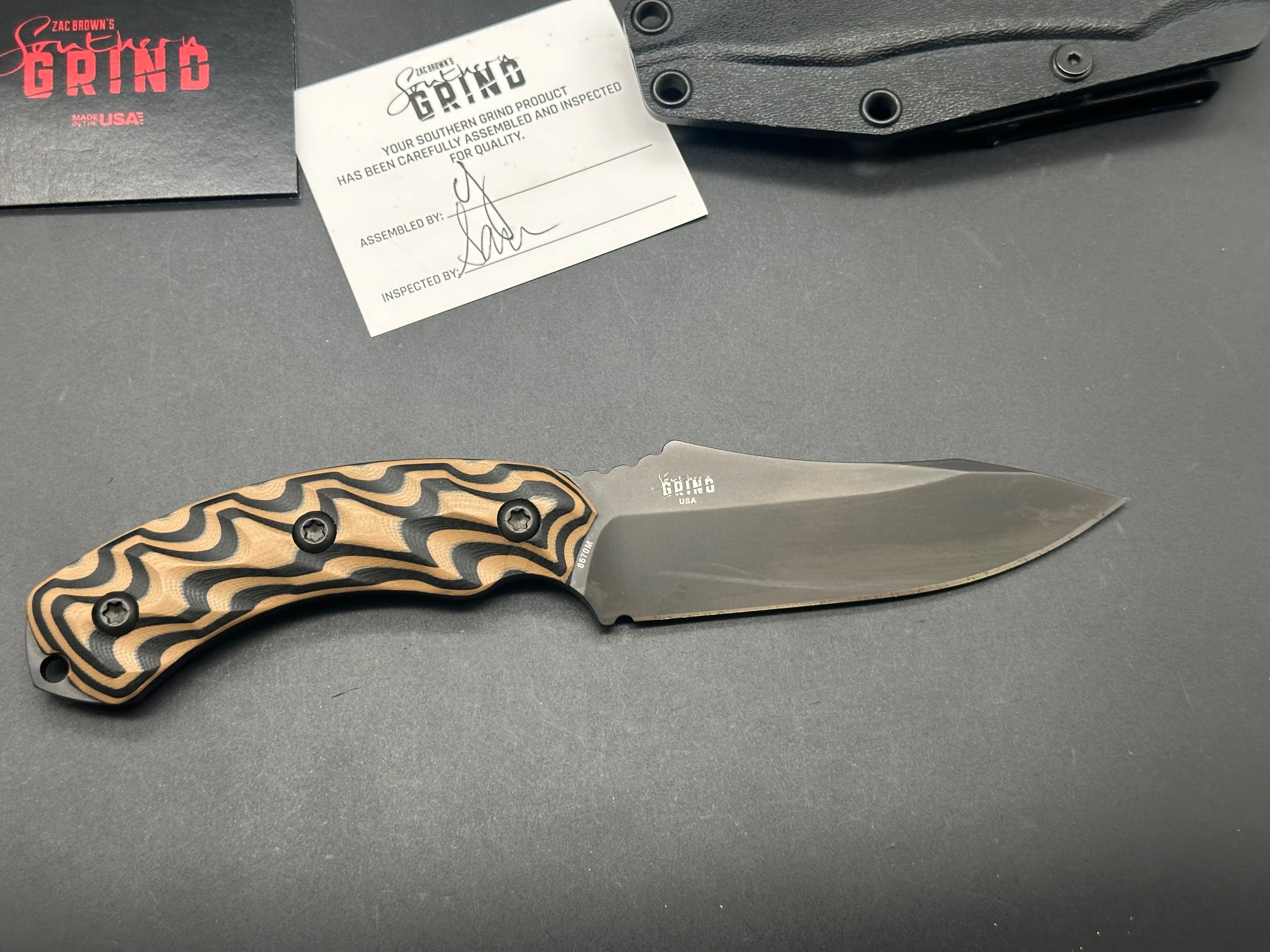 Zac Bown's Southern Grind JACKAL™ BLACK & TAN G10 | BLACK DROP POINT, BLACK SHEATH