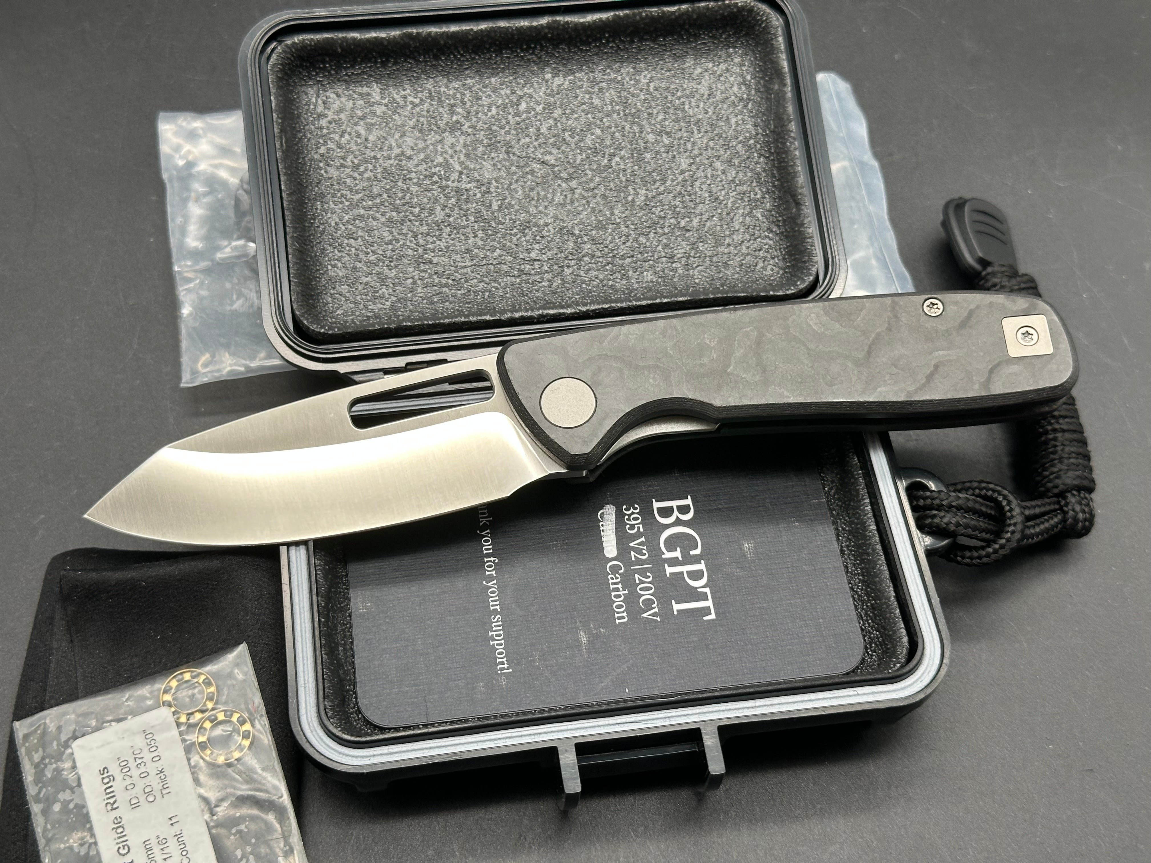 Bridgeport 395 LL, 3" CPM 20CV Satin Blade with Back Camo Fat Carbon Handle