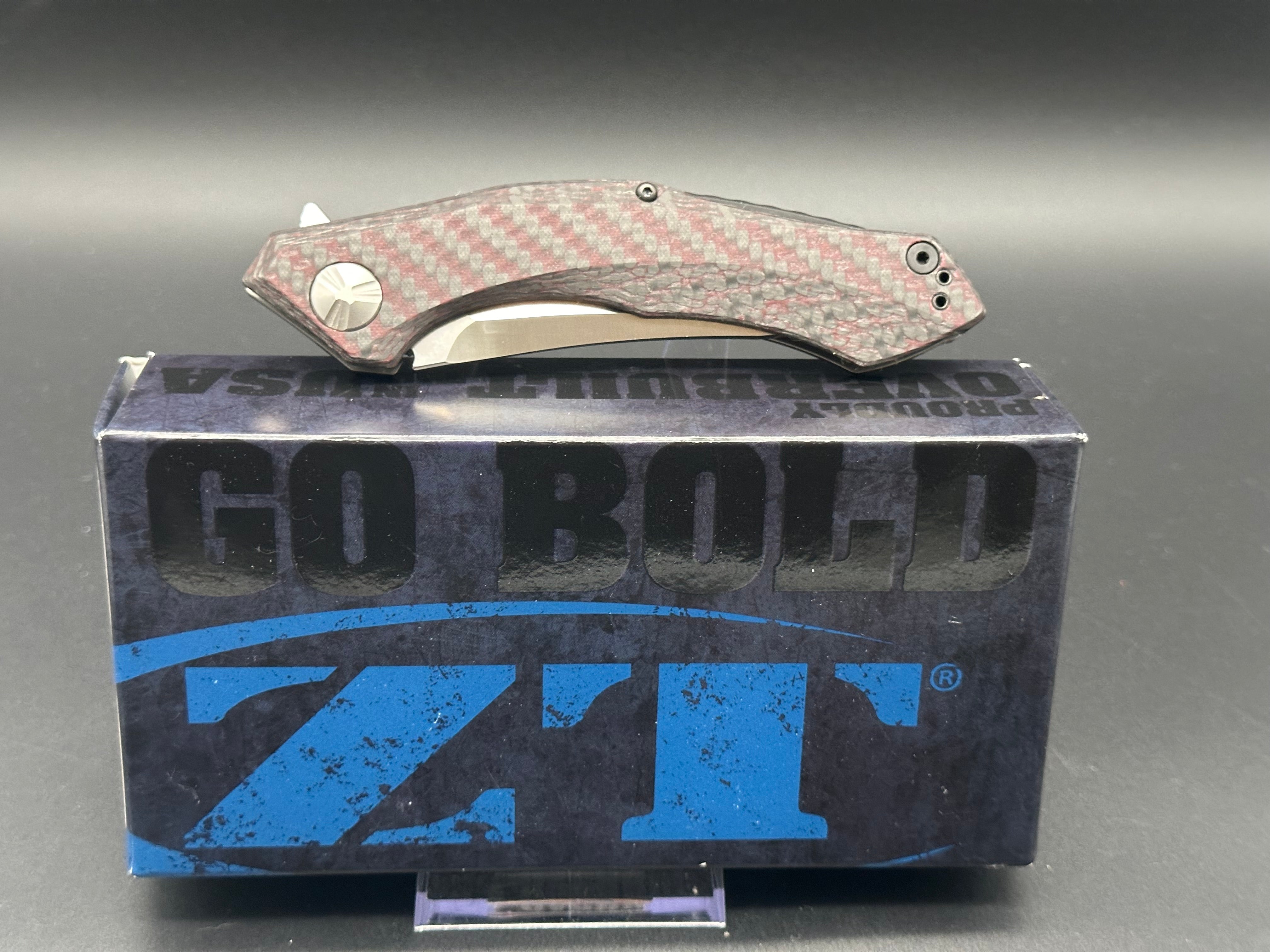 Zero Tolerance Sinkevich 0462 Flipper Knife Red Carbon Fiber (3.7" Satin)