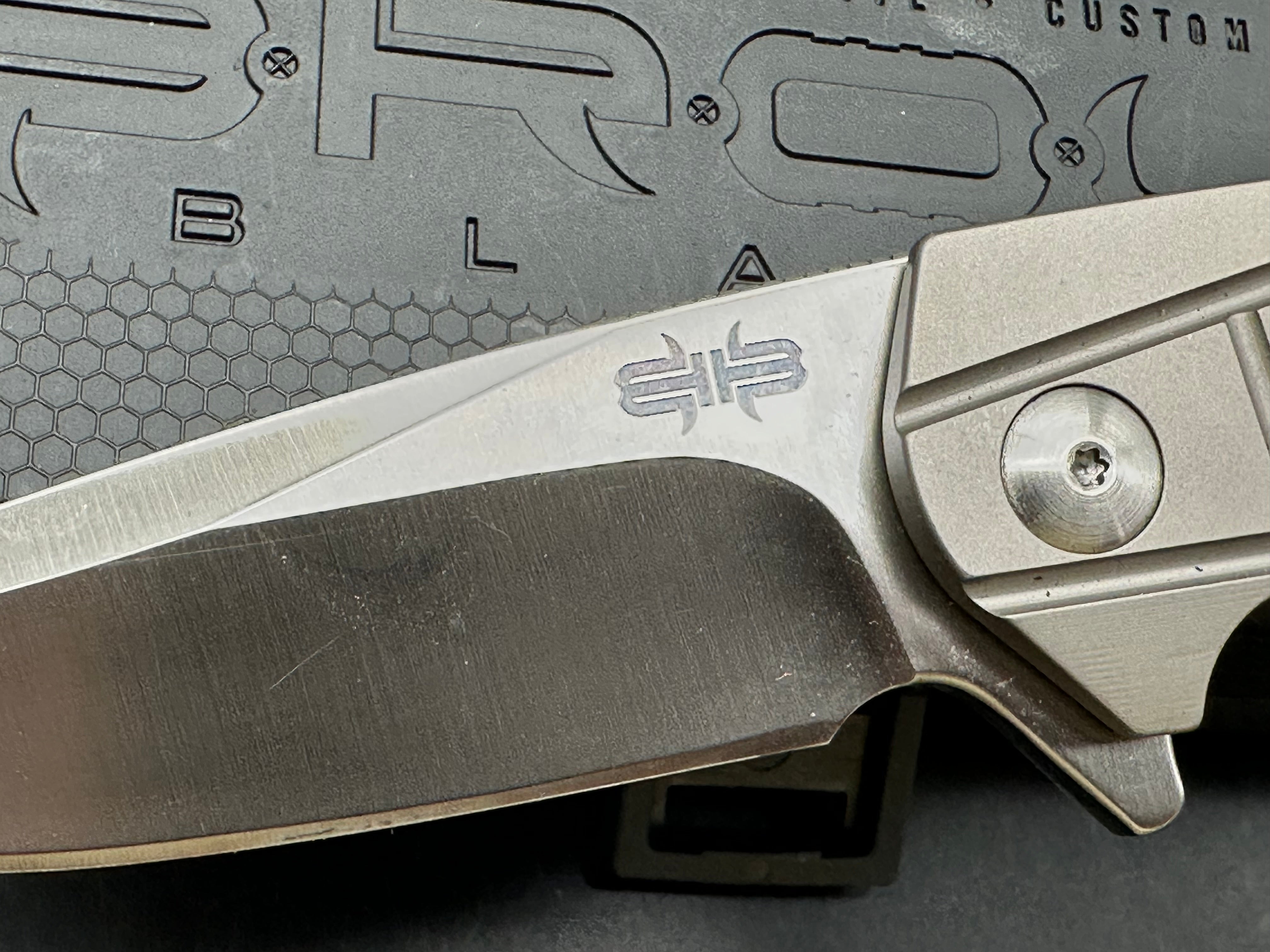 Brous Blades Insight: Dustin Turpin design. 3.25 inch drop point D2 blade. Numbered, limited edition