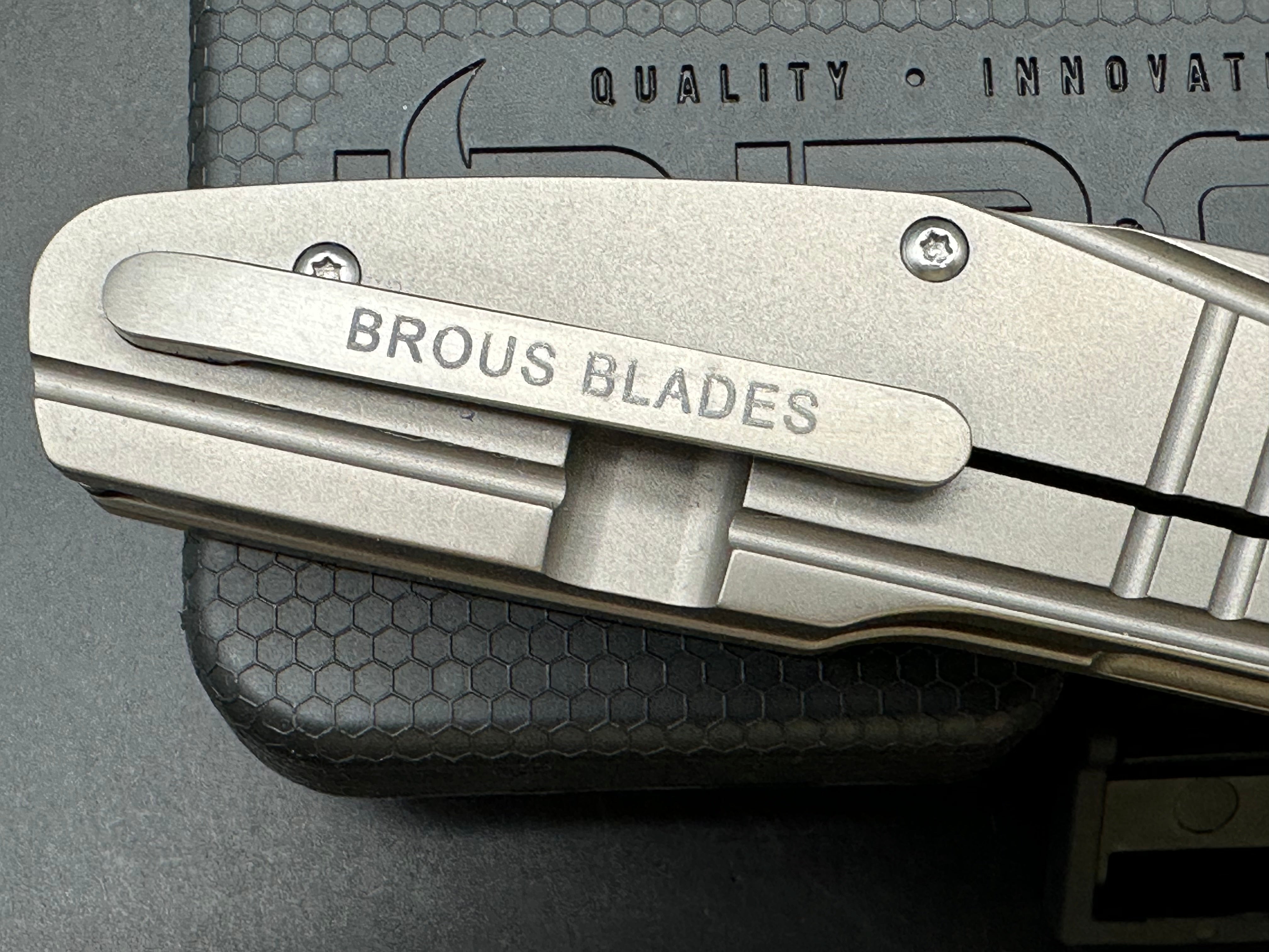Brous Blades Insight: Dustin Turpin design. 3.25 inch drop point D2 blade. Numbered, limited edition