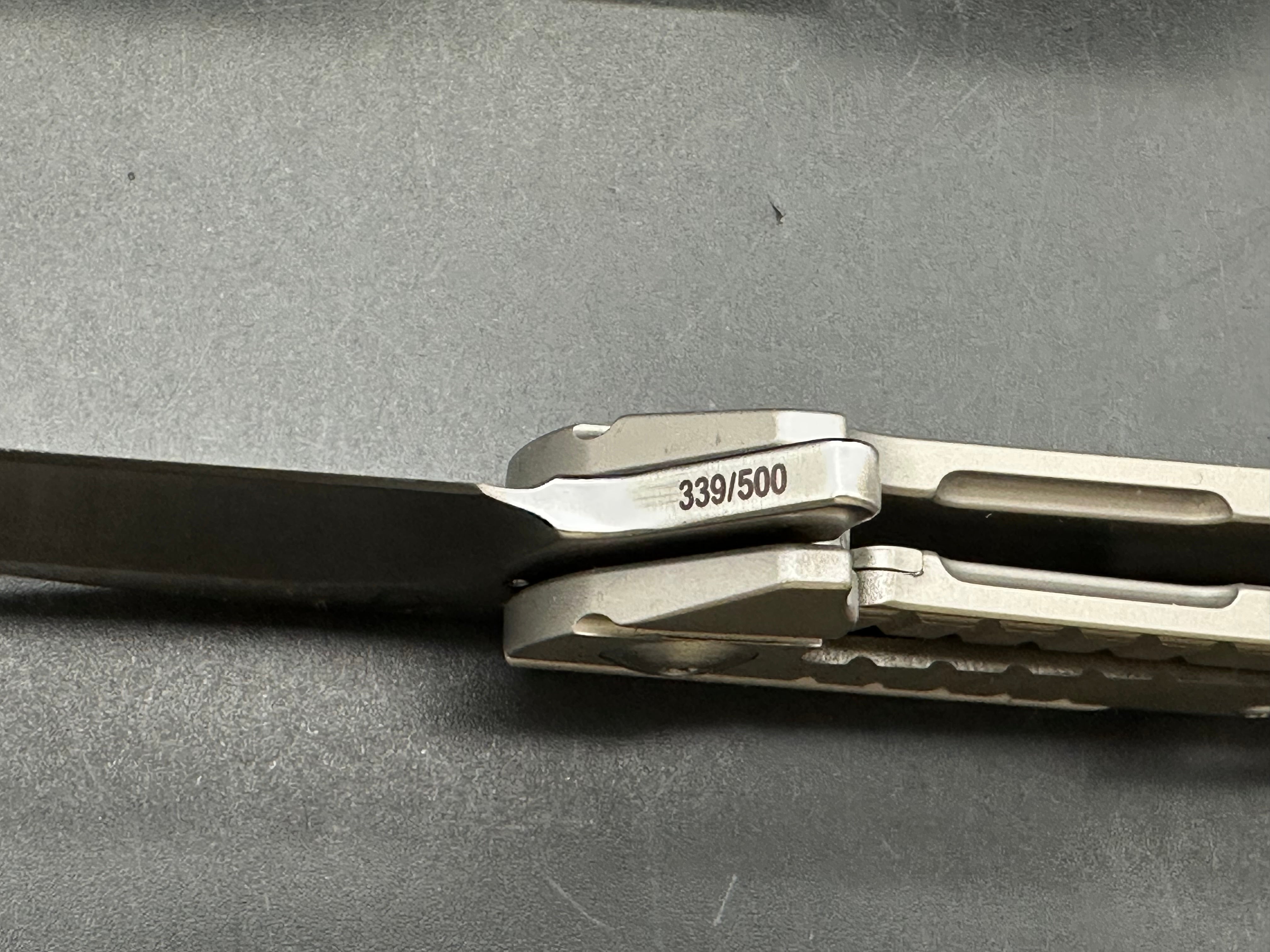 Brous Blades Insight: Dustin Turpin design. 3.25 inch drop point D2 blade. Numbered, limited edition