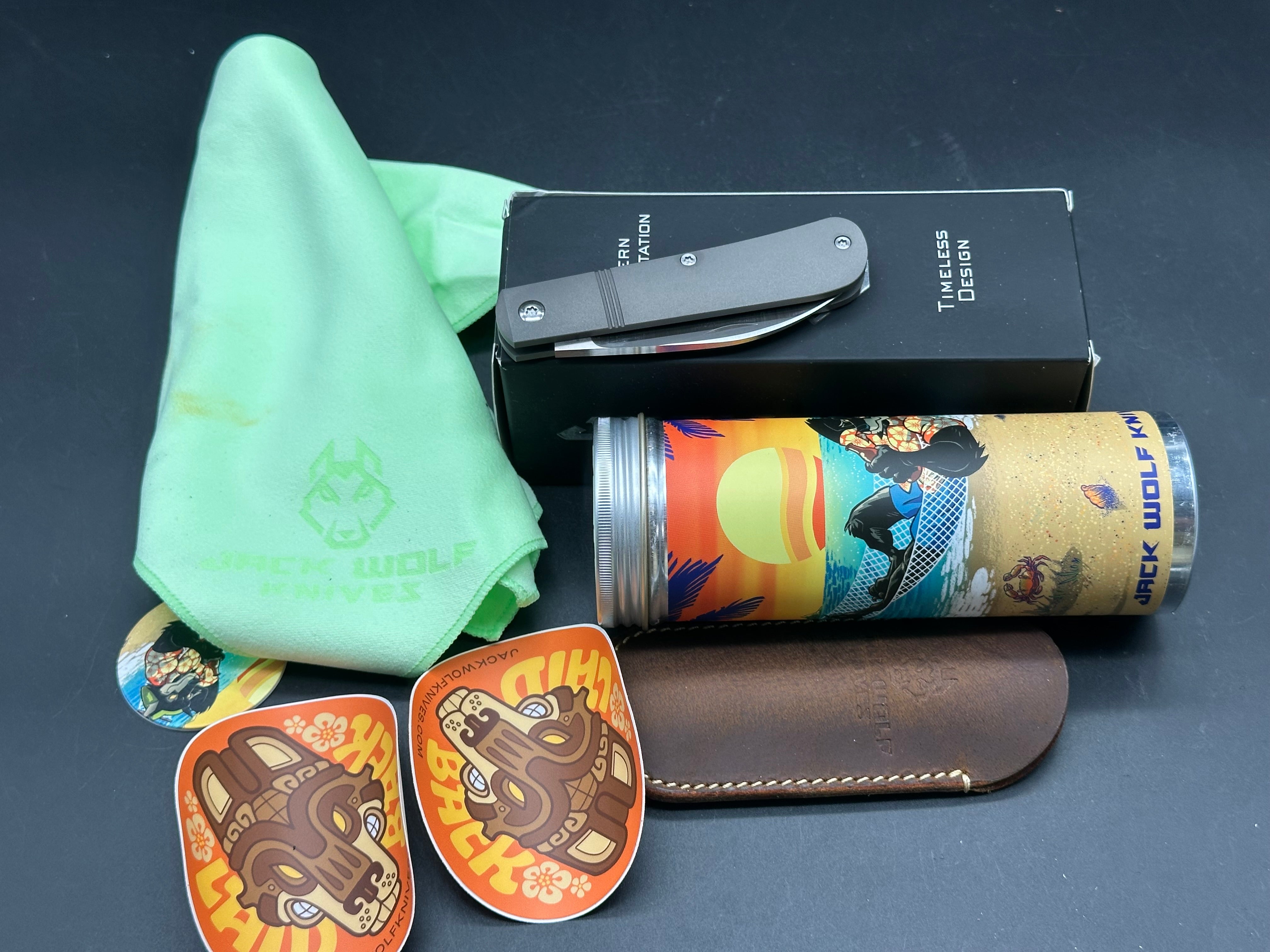 Jack Wolf Knives Laid Back Jack Slip Joint Knife Smooth Titanium (2.8" Satin)