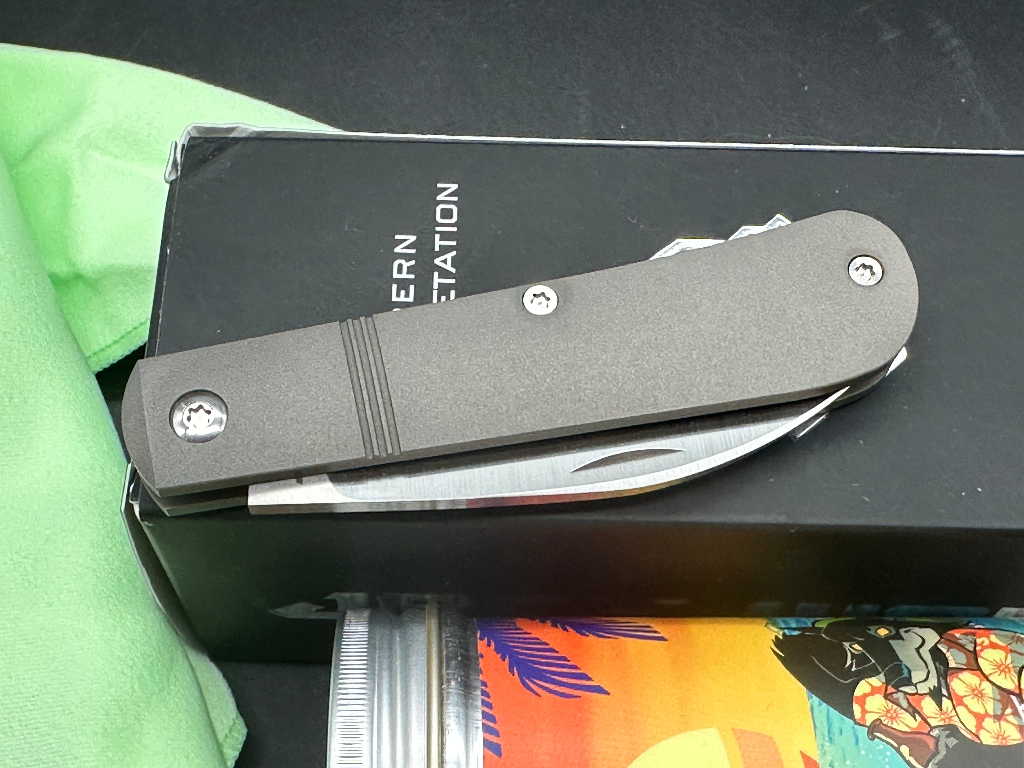 Jack Wolf Knives Laid Back Jack Slip Joint Knife Smooth Titanium (2.8" Satin)