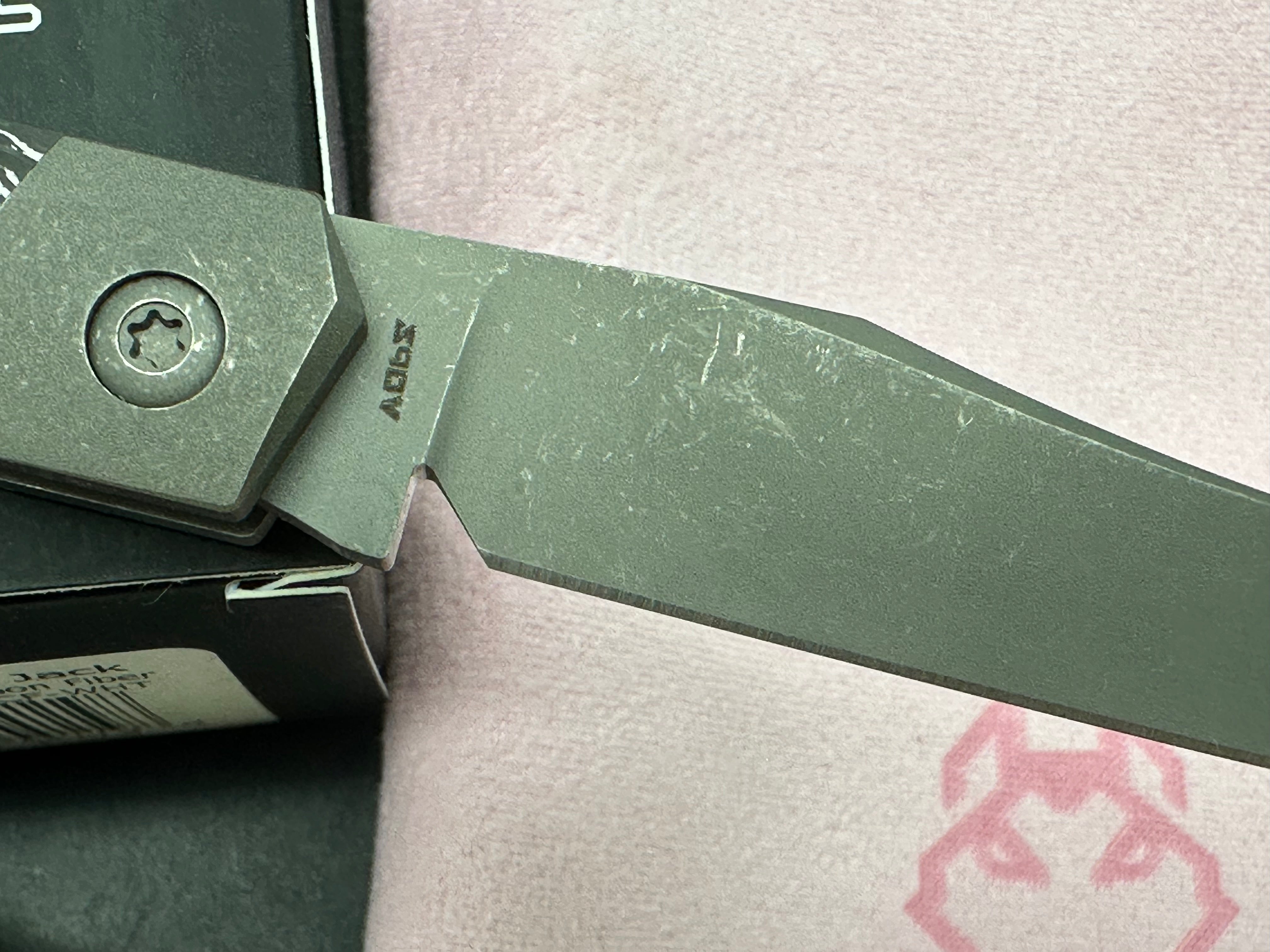 Jack Wolf Knives Mini Cyborg Jack Slip Joint Knife White Marble CF (2.6" BB/SW)