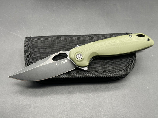 FINTISO ATLAS OLIVE 3.38" FOLDING KNIFE | 14C28N BLADE