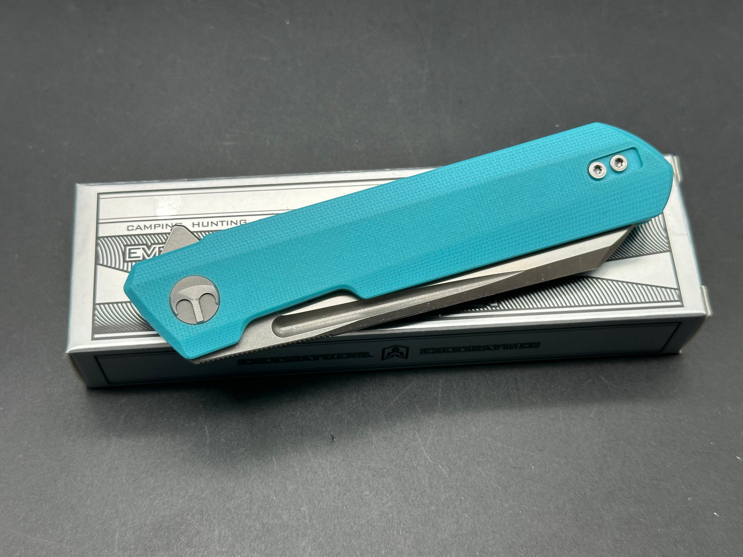 Bestechman Dundee Sheepsfoot Liner Lock Knife Tiffany Blue G-10 (3.5" Satin/SW)