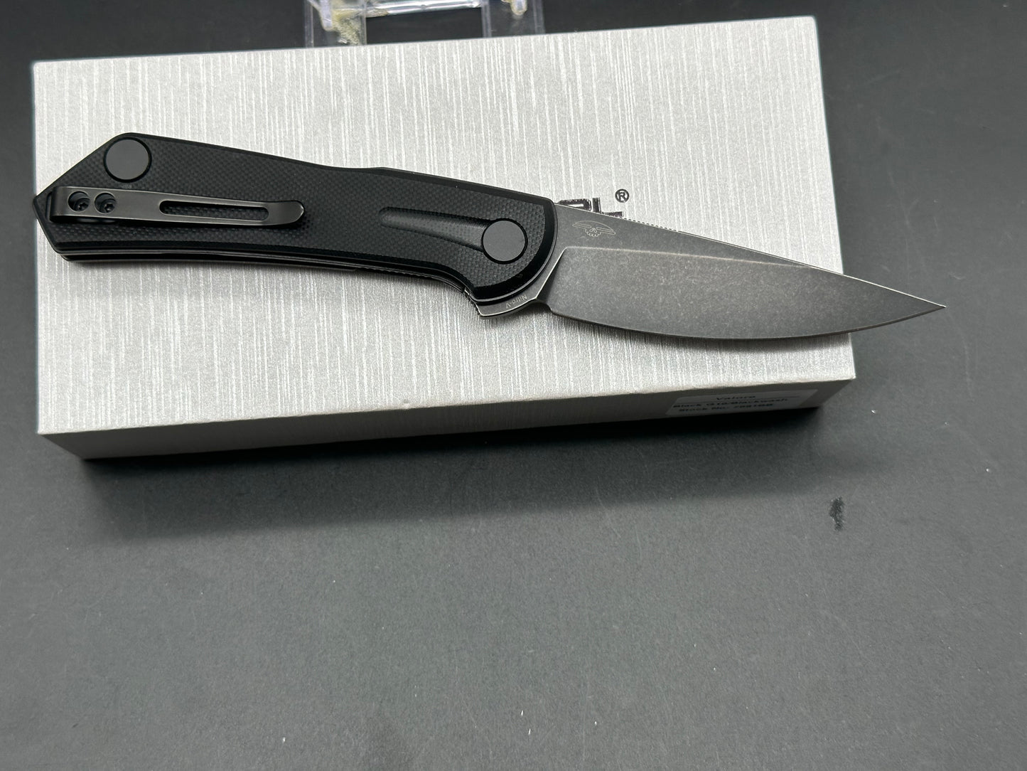 Real Steel Valore Nitro-V Black Stonewashed Blade, Black G10 Handle