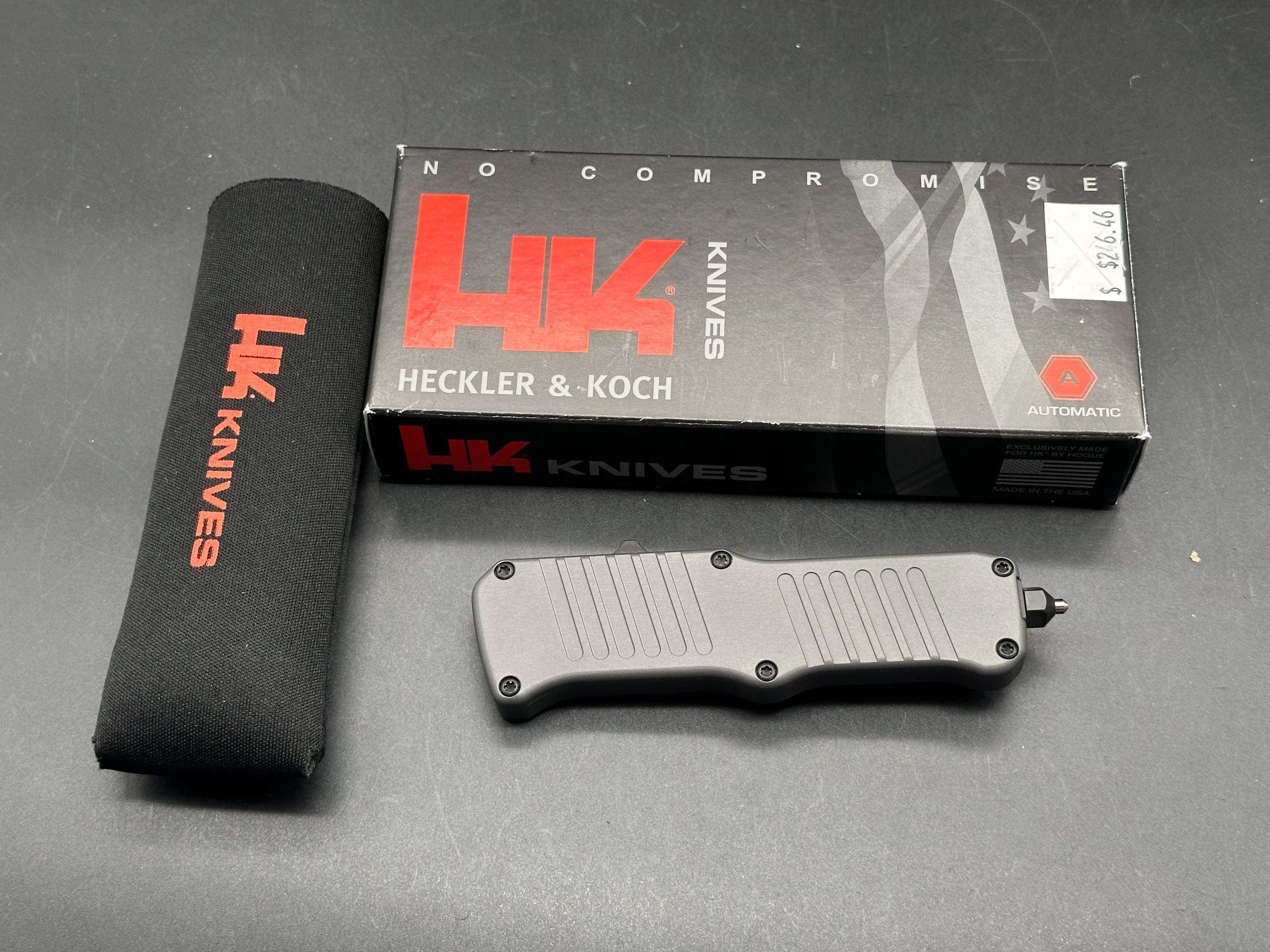 HK Mini Incursion OTF Automatic Knife Gray Aluminum (3" Black)