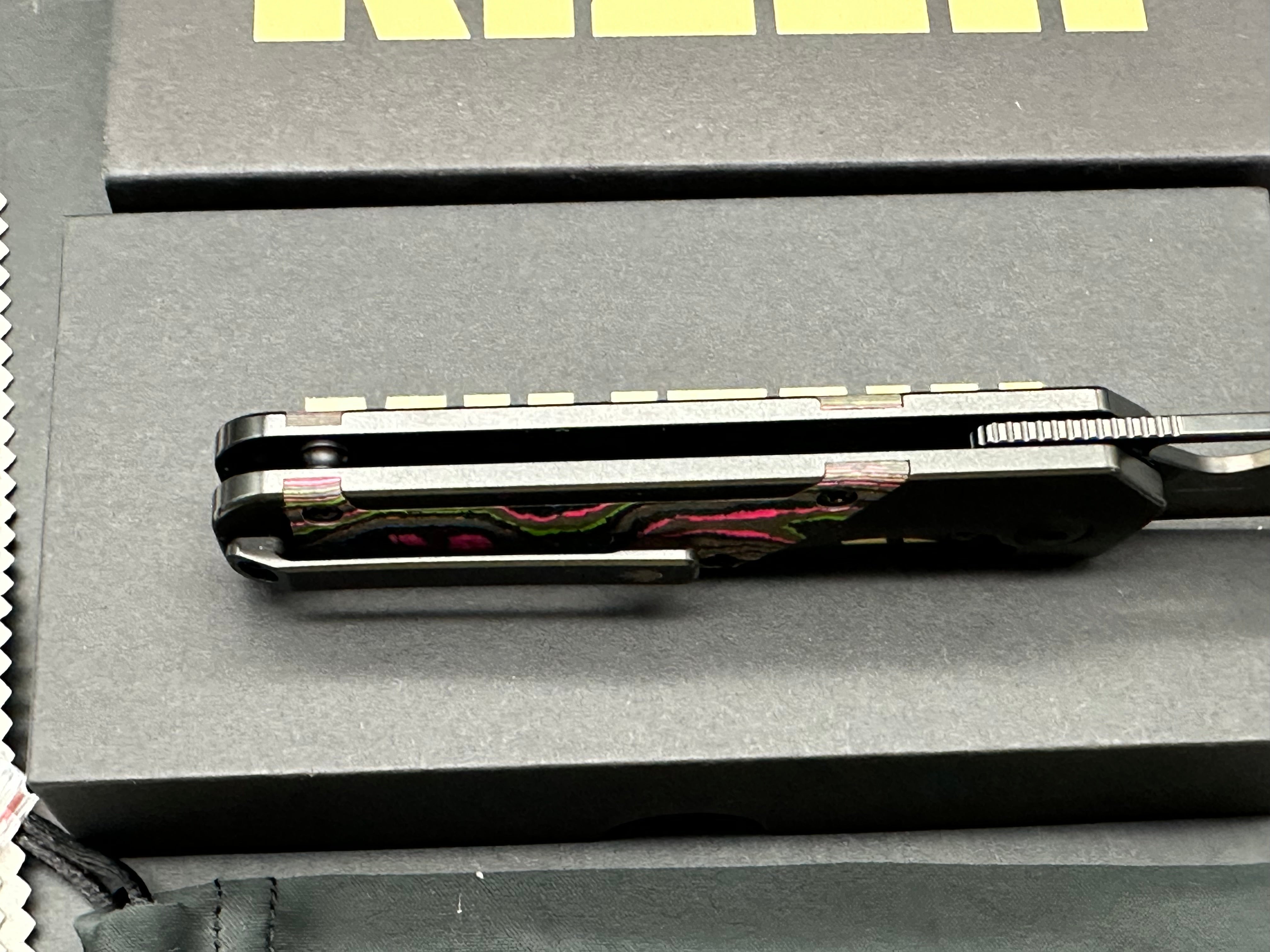 Kizer Mini Militaw Frame Lock Knife Black Titanium Camo Carbon 80's (2.8" Black)