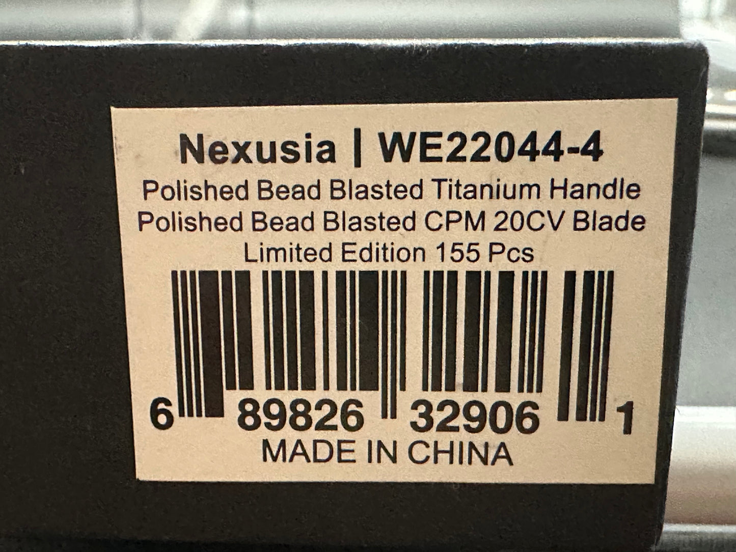 WE NEXUSIA POLISHED BEAD BLAST TITANIUM HANDLE 20CV