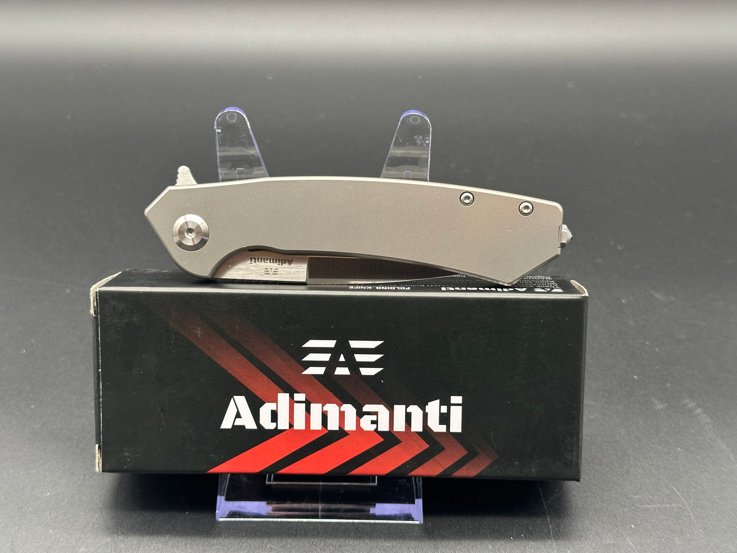 GANZO ADIMANTI SKIMEN-TI FOLDING KNIFE GRAY TITANIUM HANDLE S35VN DROP POINT PLAIN EDGE G-SKIMEN-TI